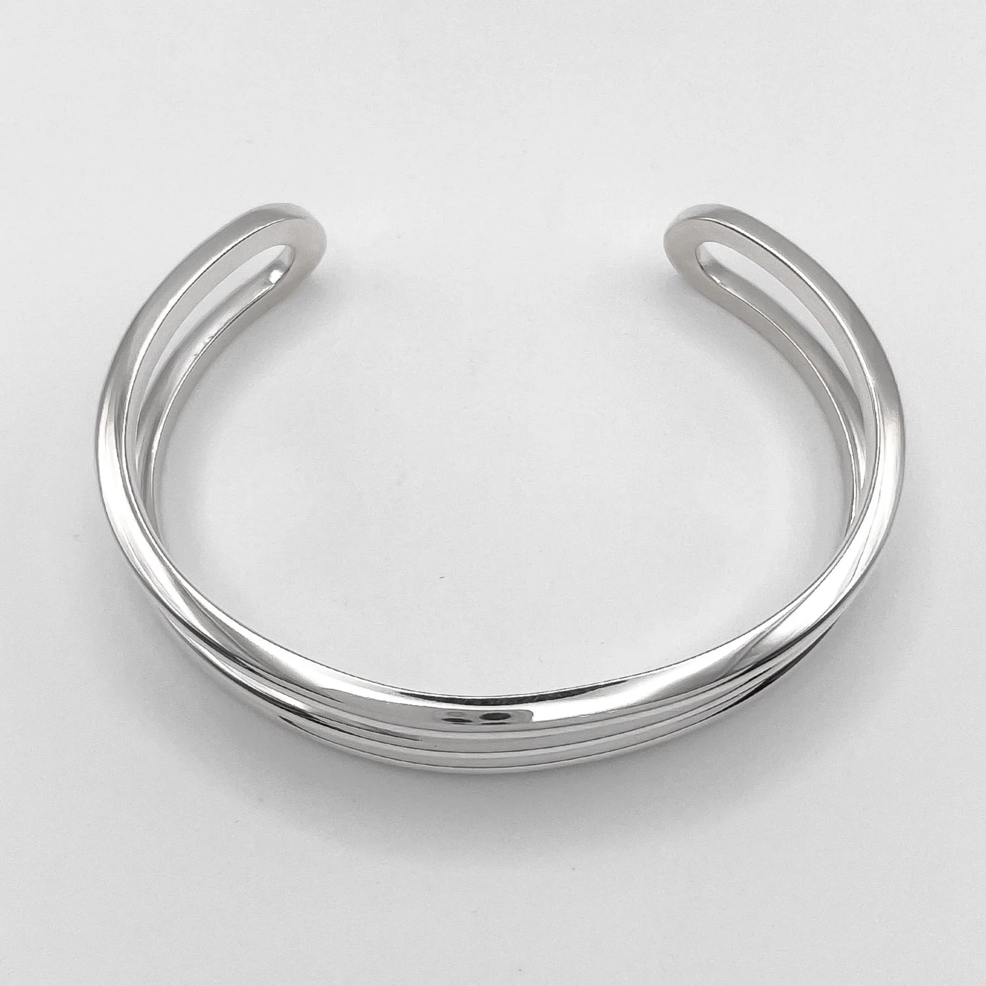 Diagonal Bangle Bracelet Sterling Silver - Image 6