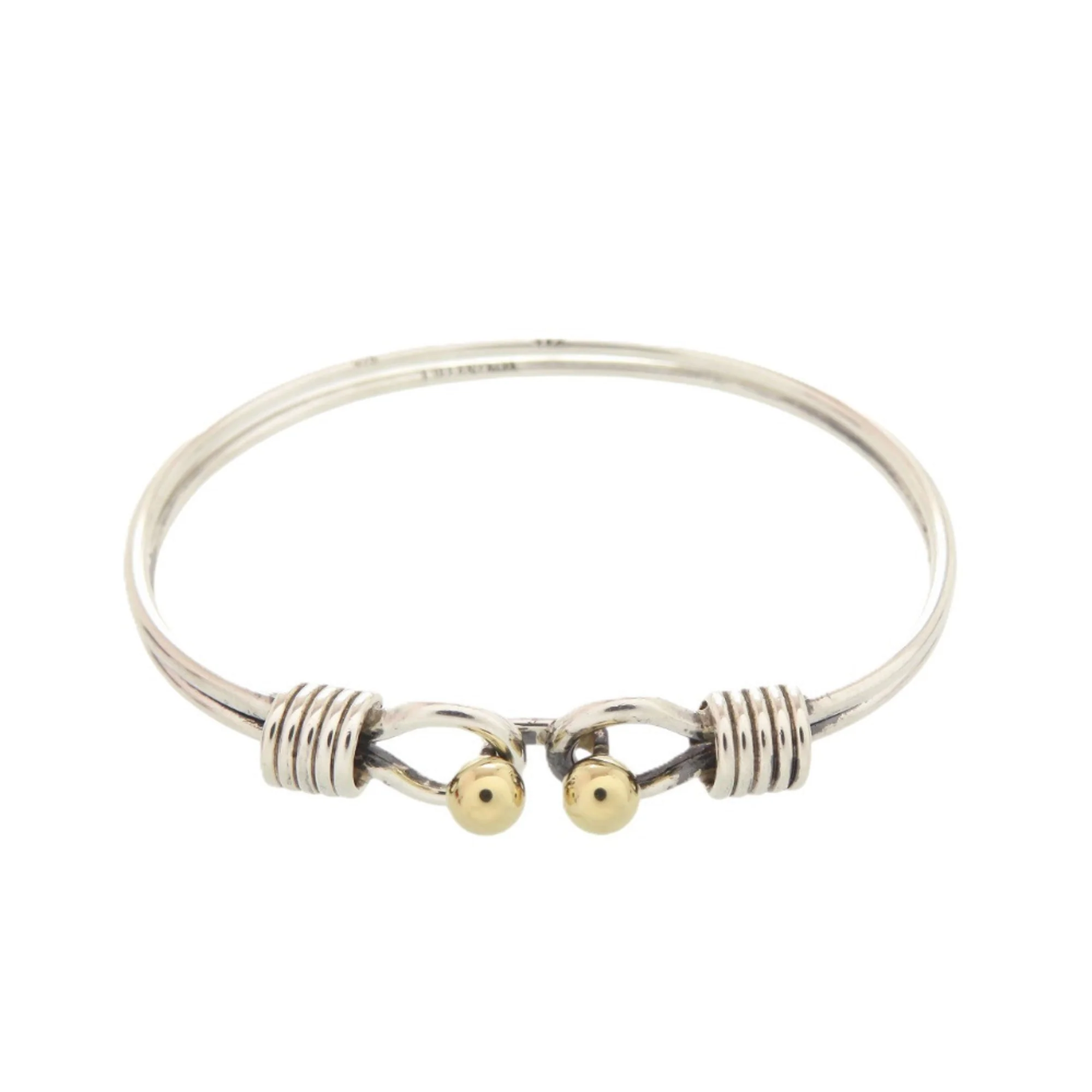 Double Hook Bracelet 18K Gold and Sterling Silver