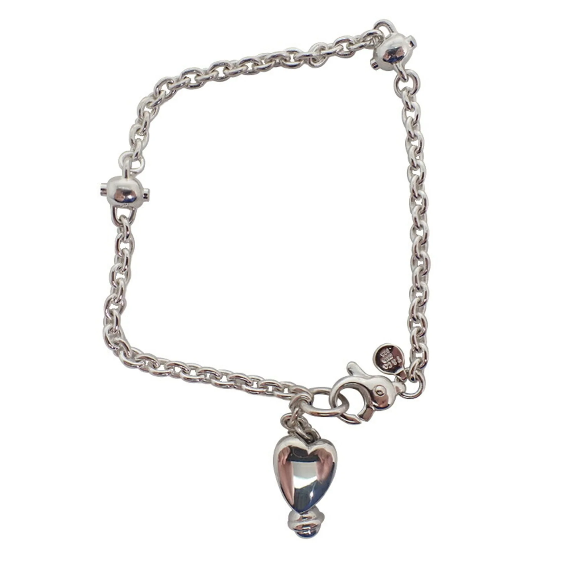 Heart Charm Bracelet Sterling Silver