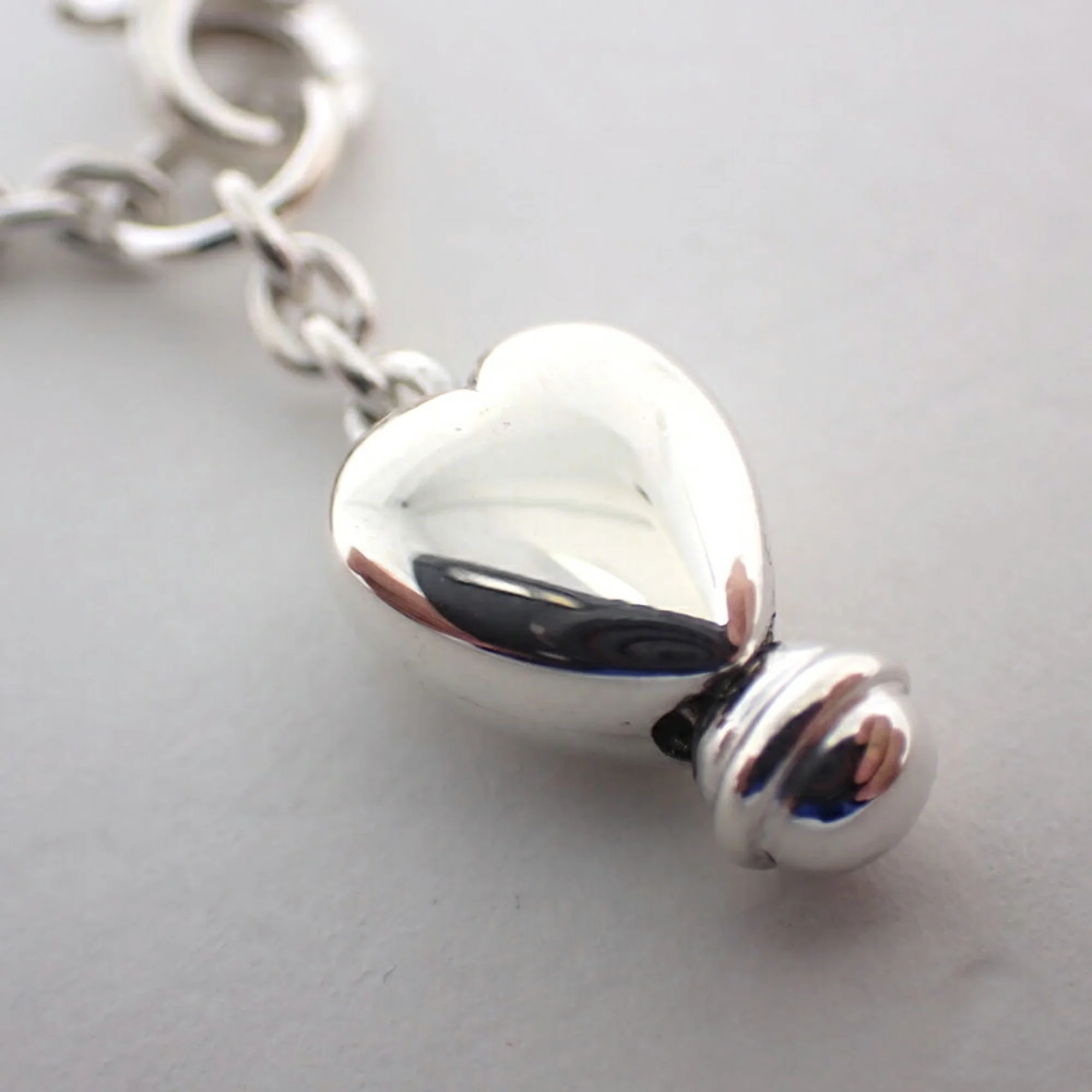 Heart Charm Bracelet Sterling Silver - Image 4
