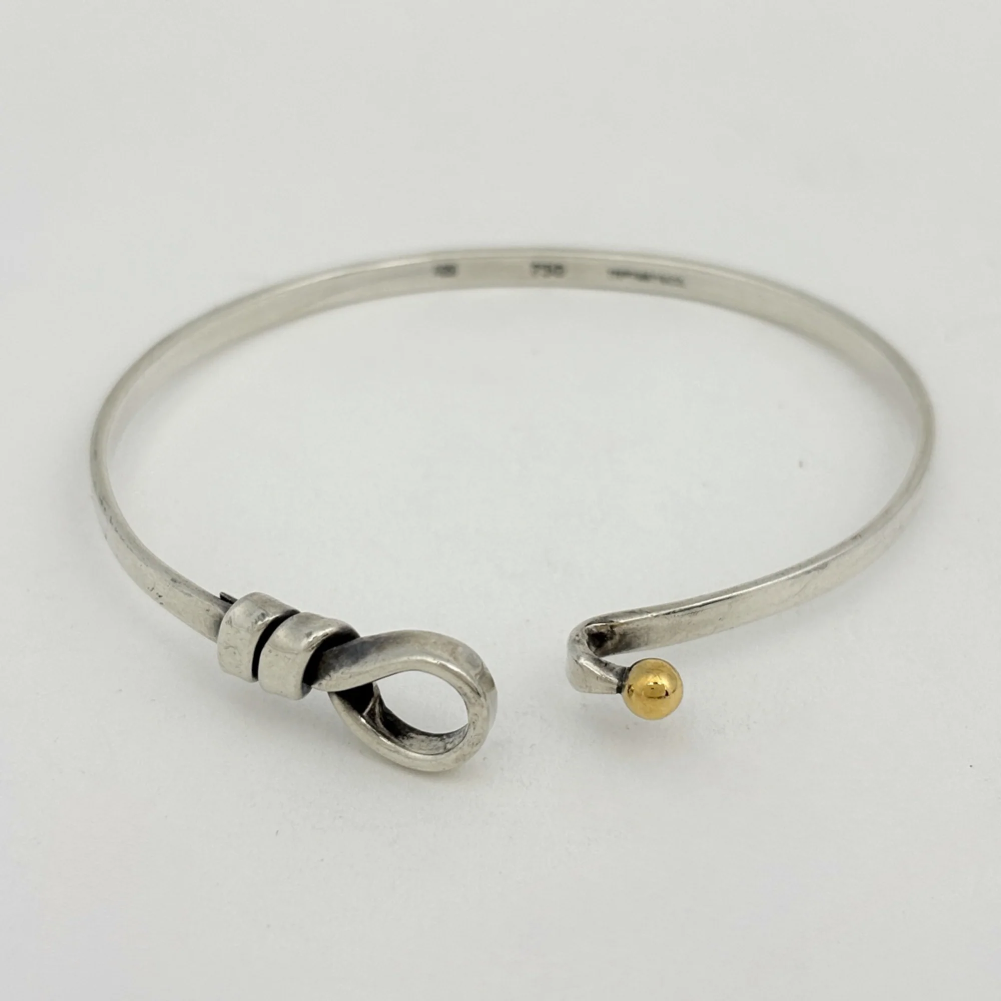Hook Eye Bracelet 18K Yellow Gold and Sterling Silver - Image 2