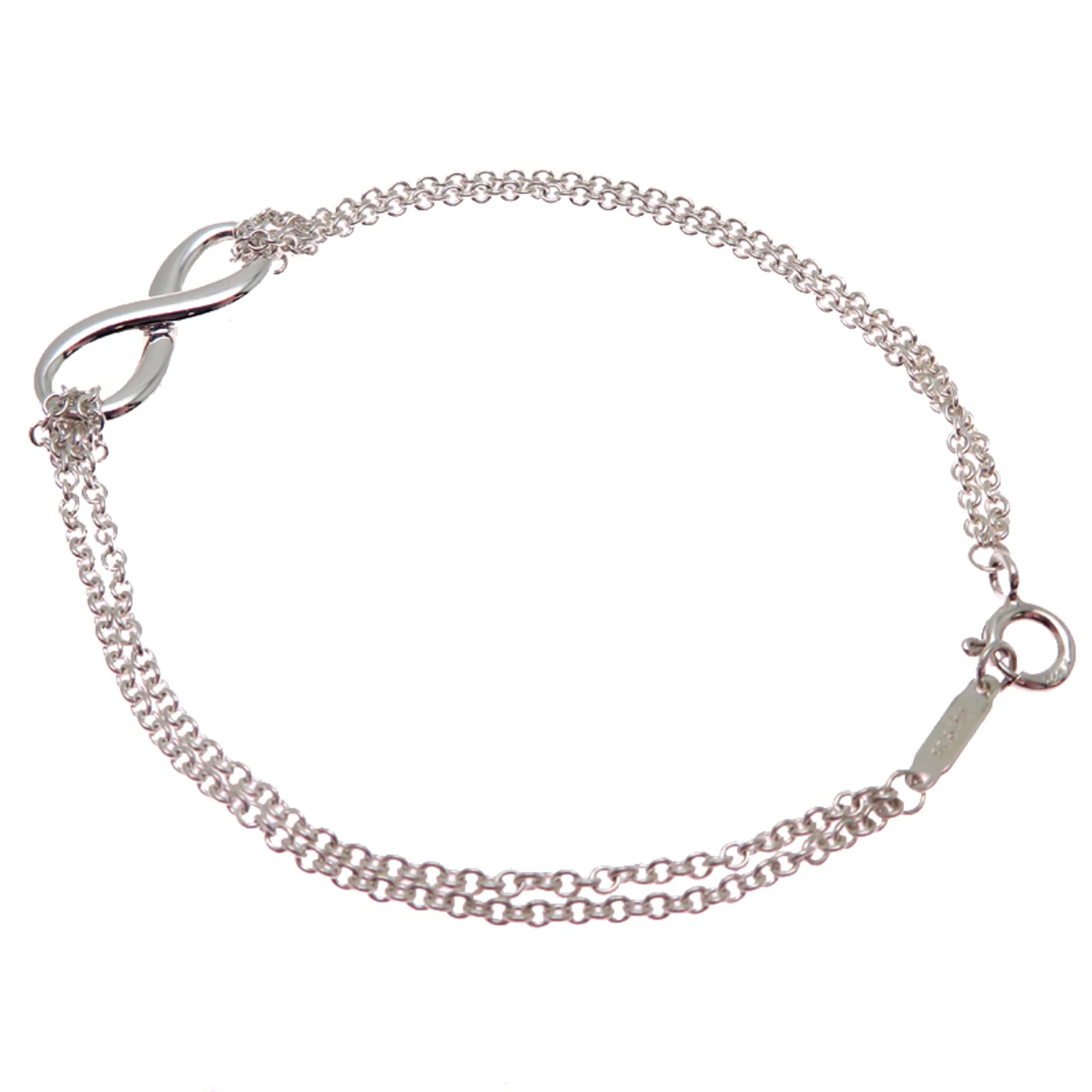 Infinity Double Chain Bracelet Sterling Silver - Image 2