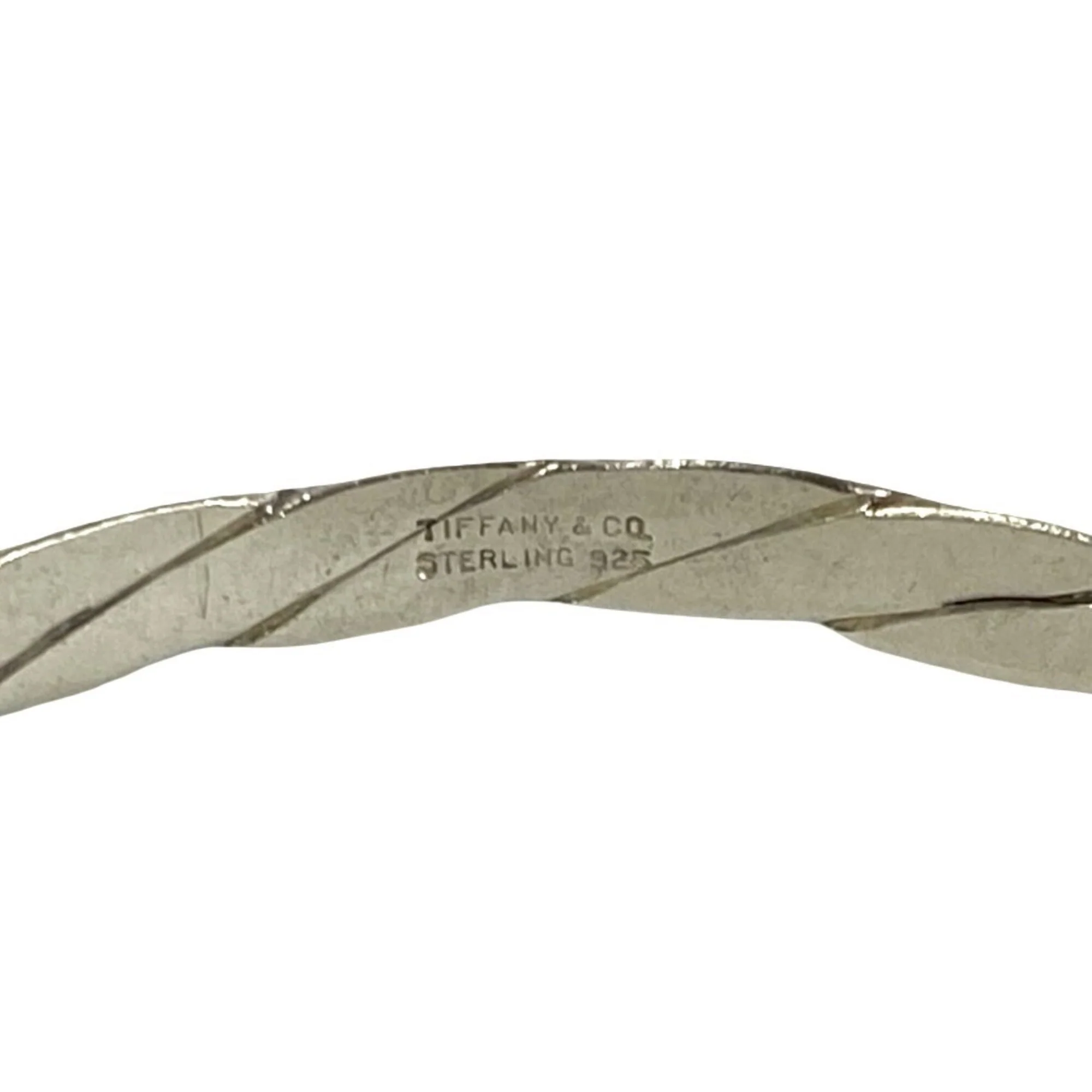 Knife Edge Twist Bangle Sterling Silver Bracelet - Image 3