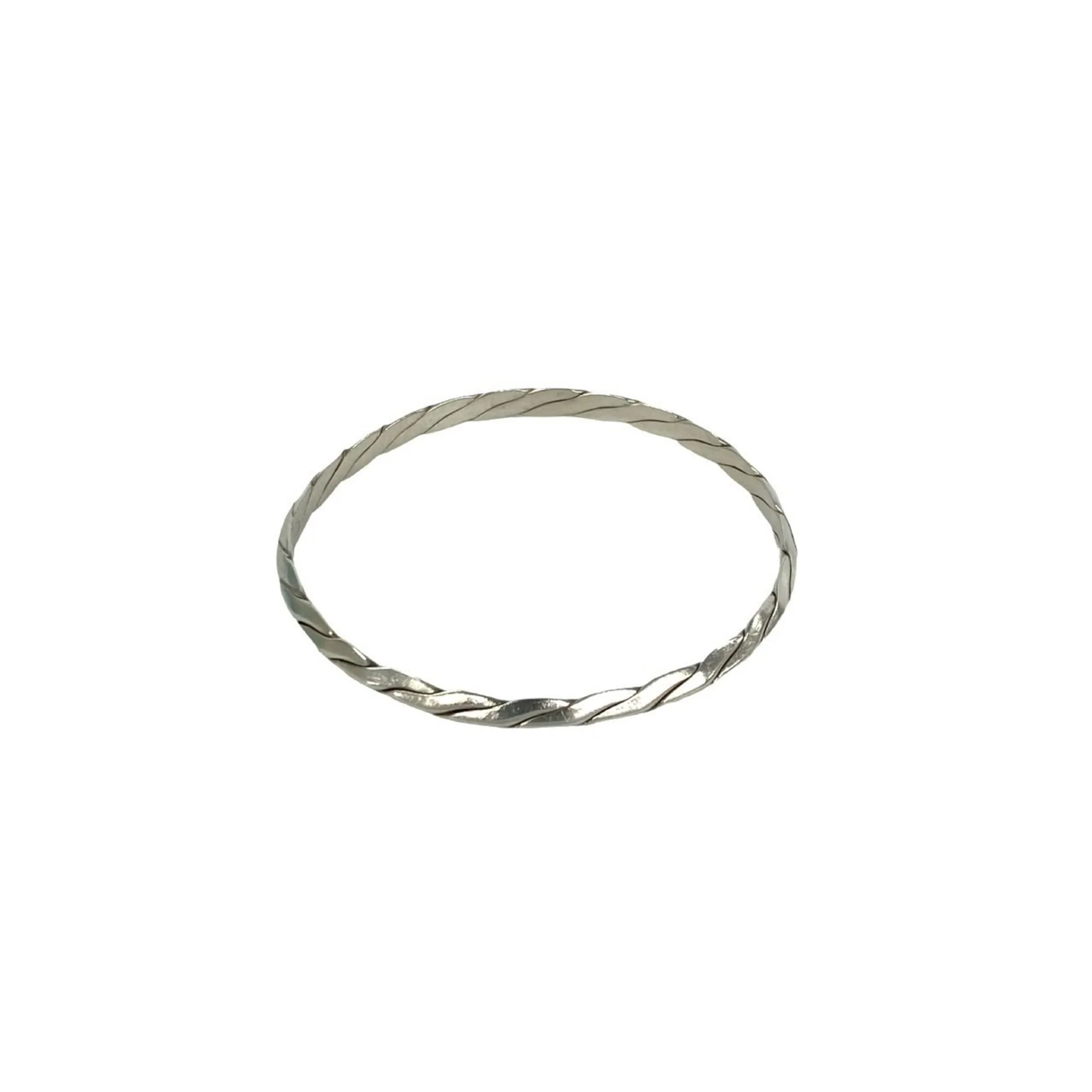 Knife Edge Twist Bangle Sterling Silver Bracelet - Image 4