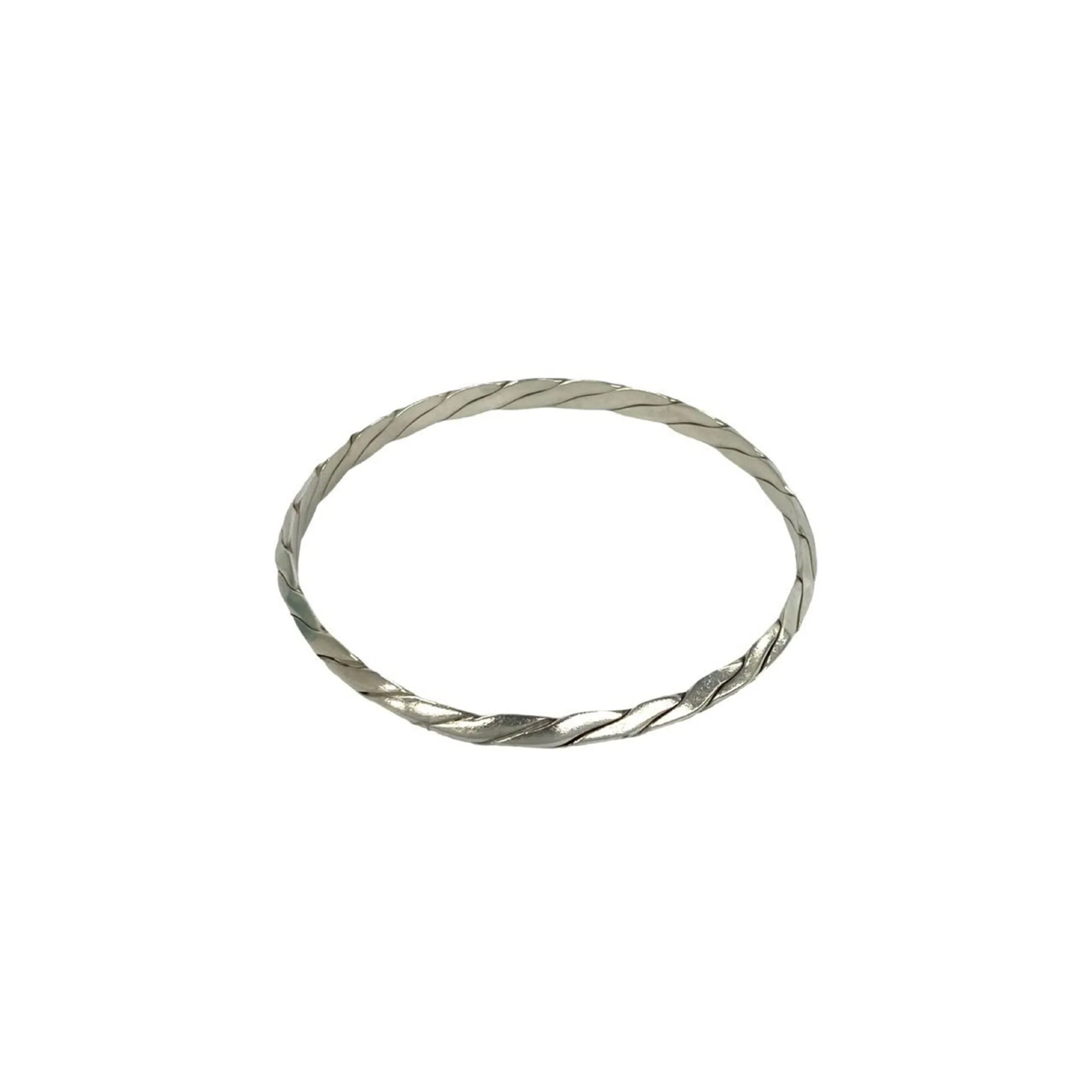 Knife Edge Twist Bangle Sterling Silver Bracelet - Image 5