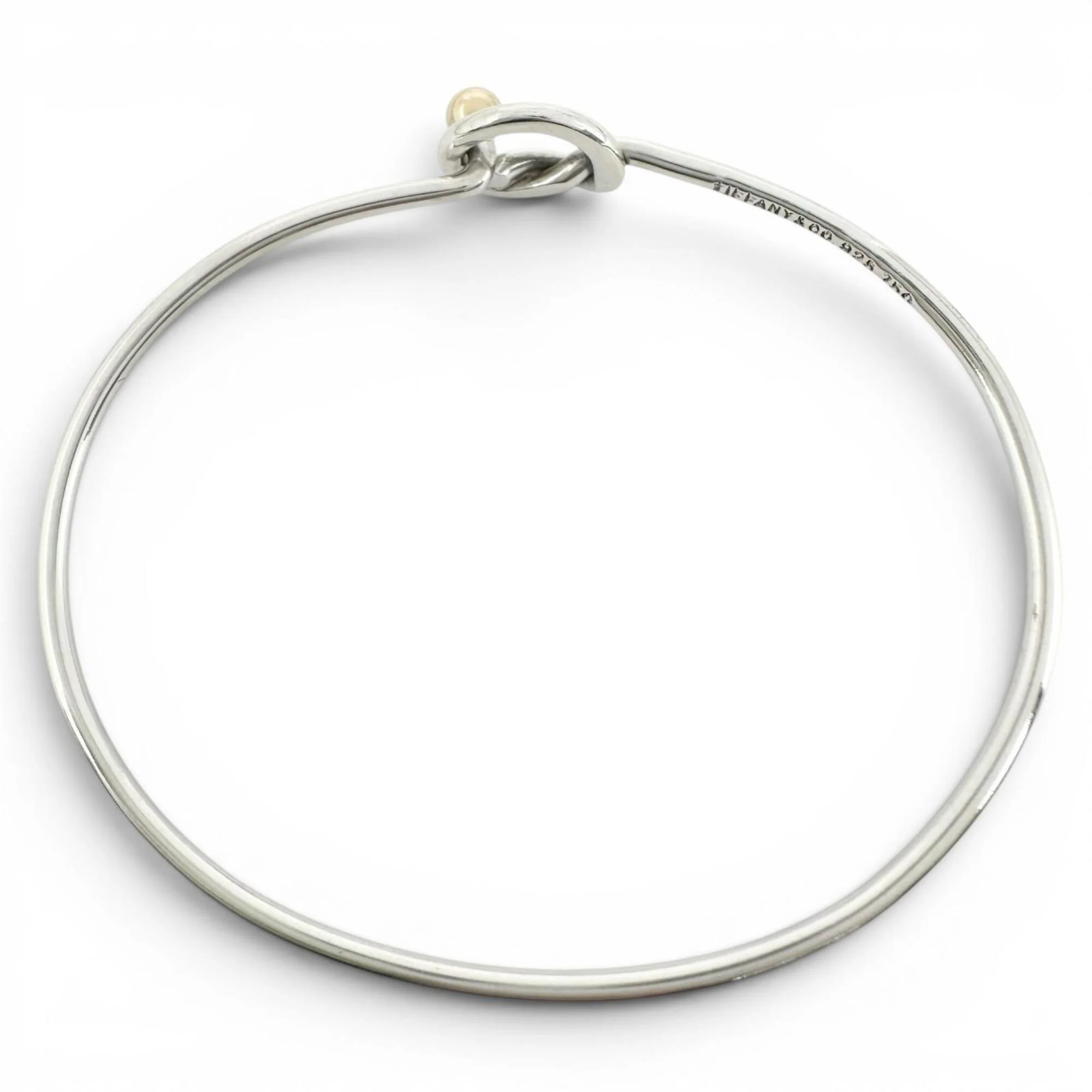 Love Knot Bangle Sterling Silver Bracelet - Image 3