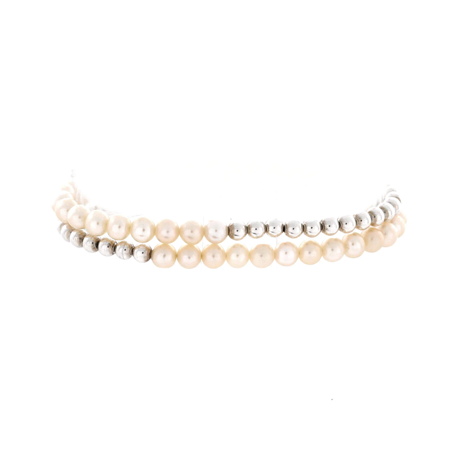 Return To Tiffany Wrap Bead Bracelet Sterling Silver with Freshwater Pearls and Diamond - Image 2