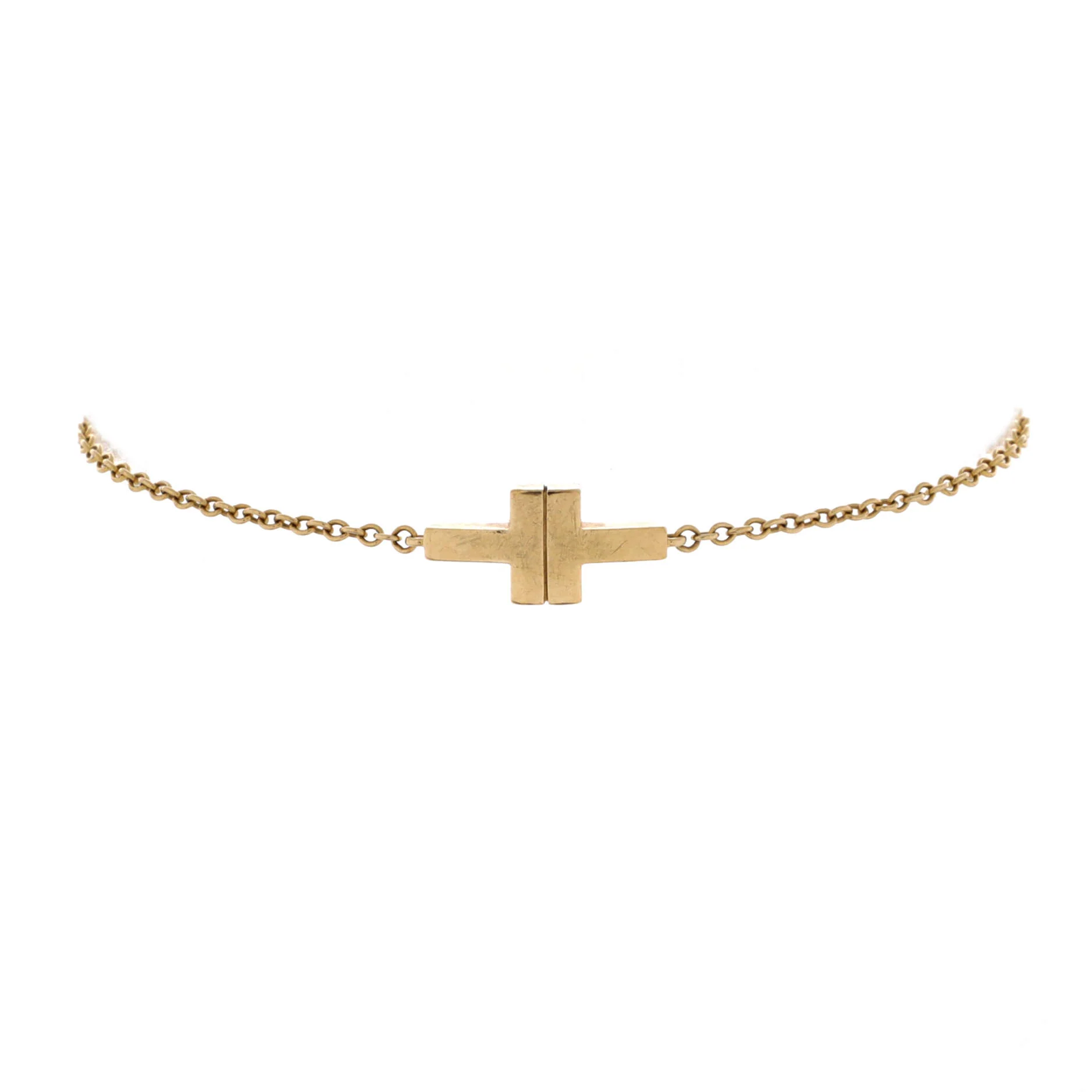 T Single Chain Bracelet 18K Yellow Gold