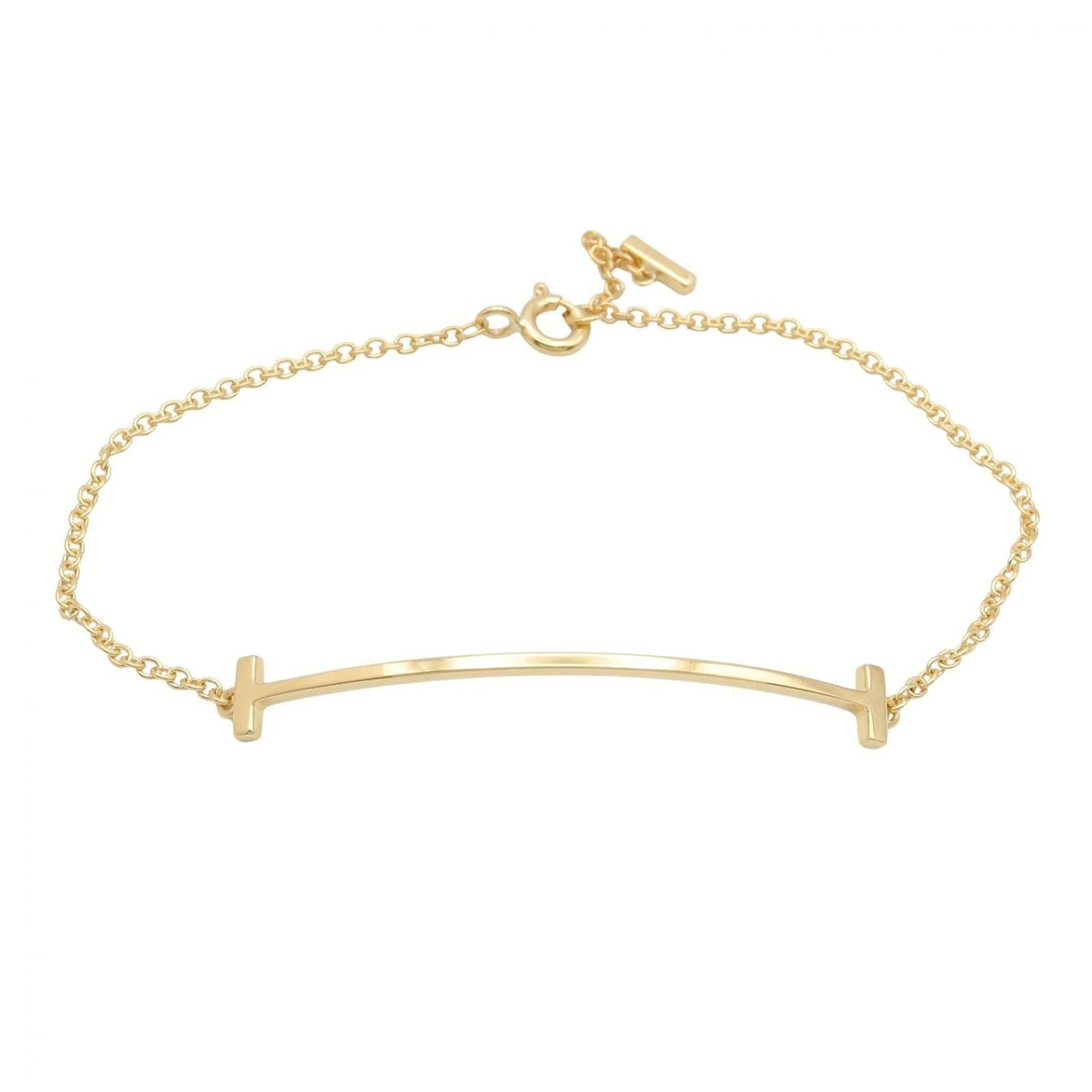 T Smile Pendant Necklace 18K Yellow Gold
