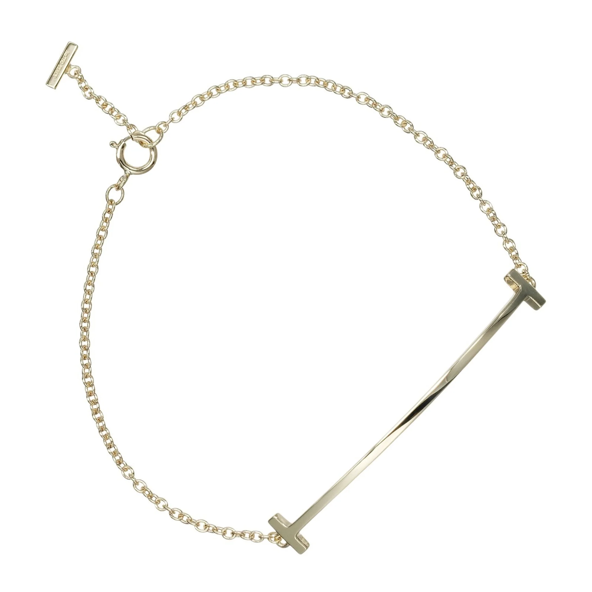 T Smile Pendant Necklace 18K Yellow Gold
