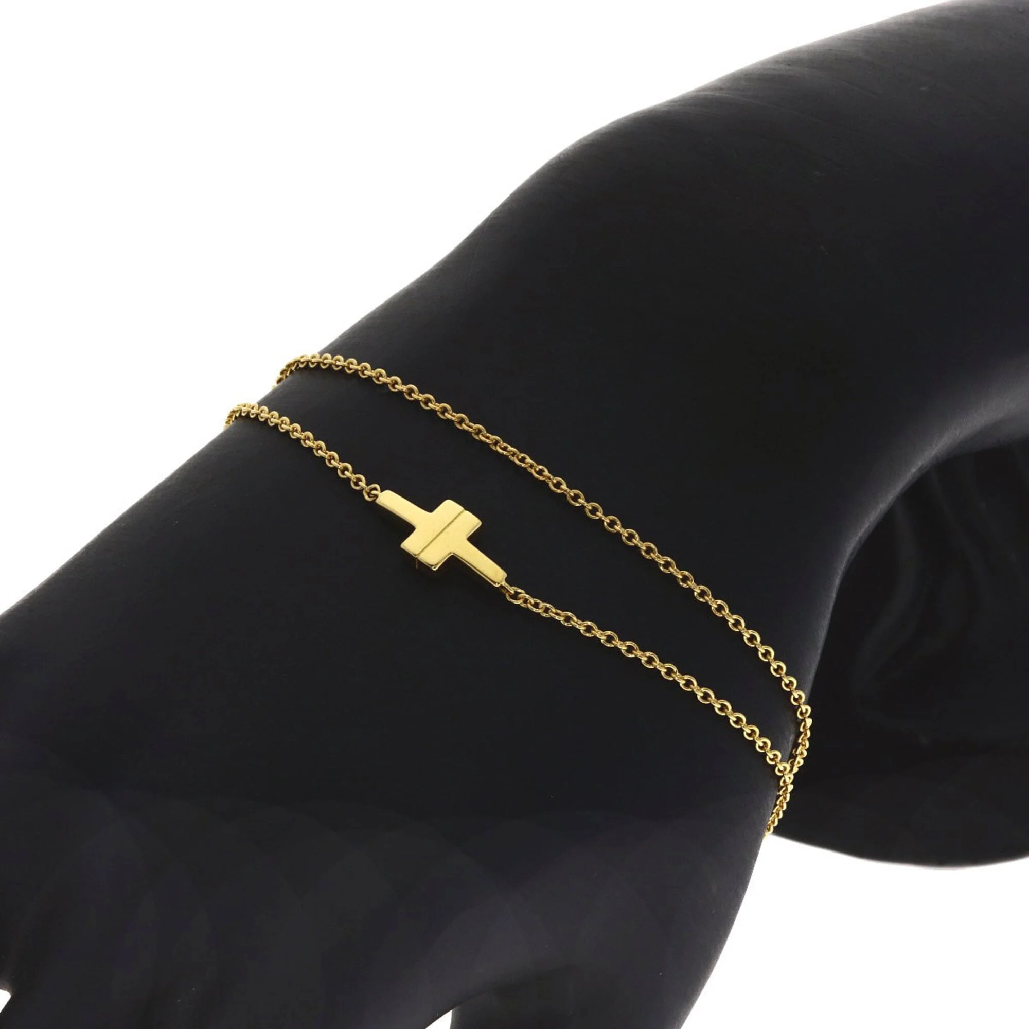 T TOW Double Chain Bracelet 18K Yellow Gold - Image 5