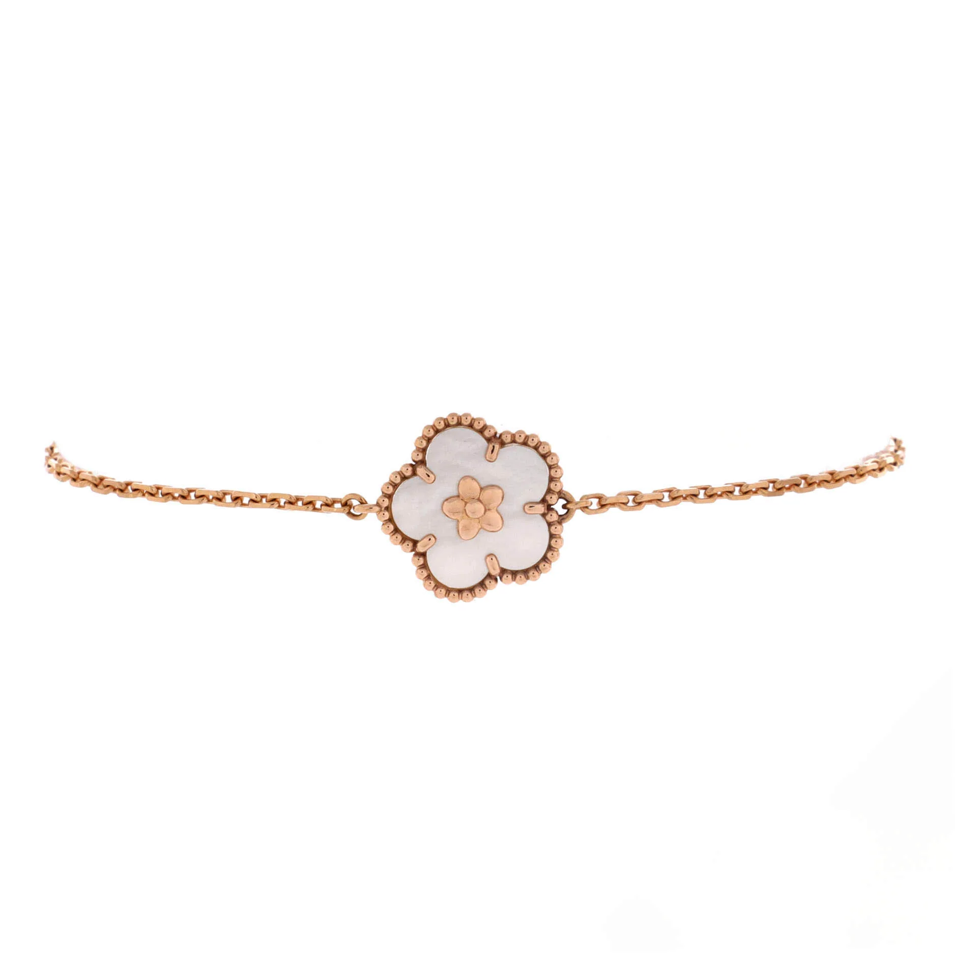 Lucky Spring Plum Blossom Bracelet 18K Rose Gold and Mother of Pearl