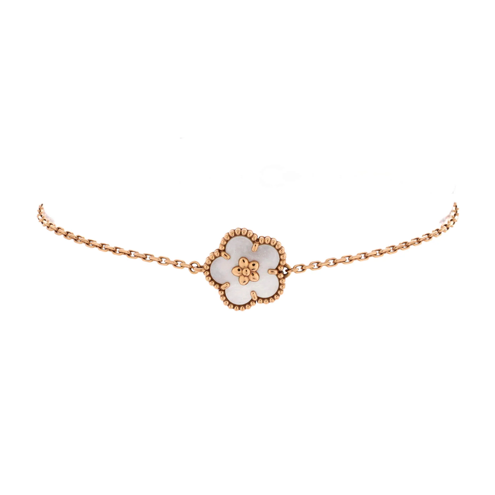 Lucky Spring Plum Blossom Bracelet 18K Rose Gold and Mother of Pearl