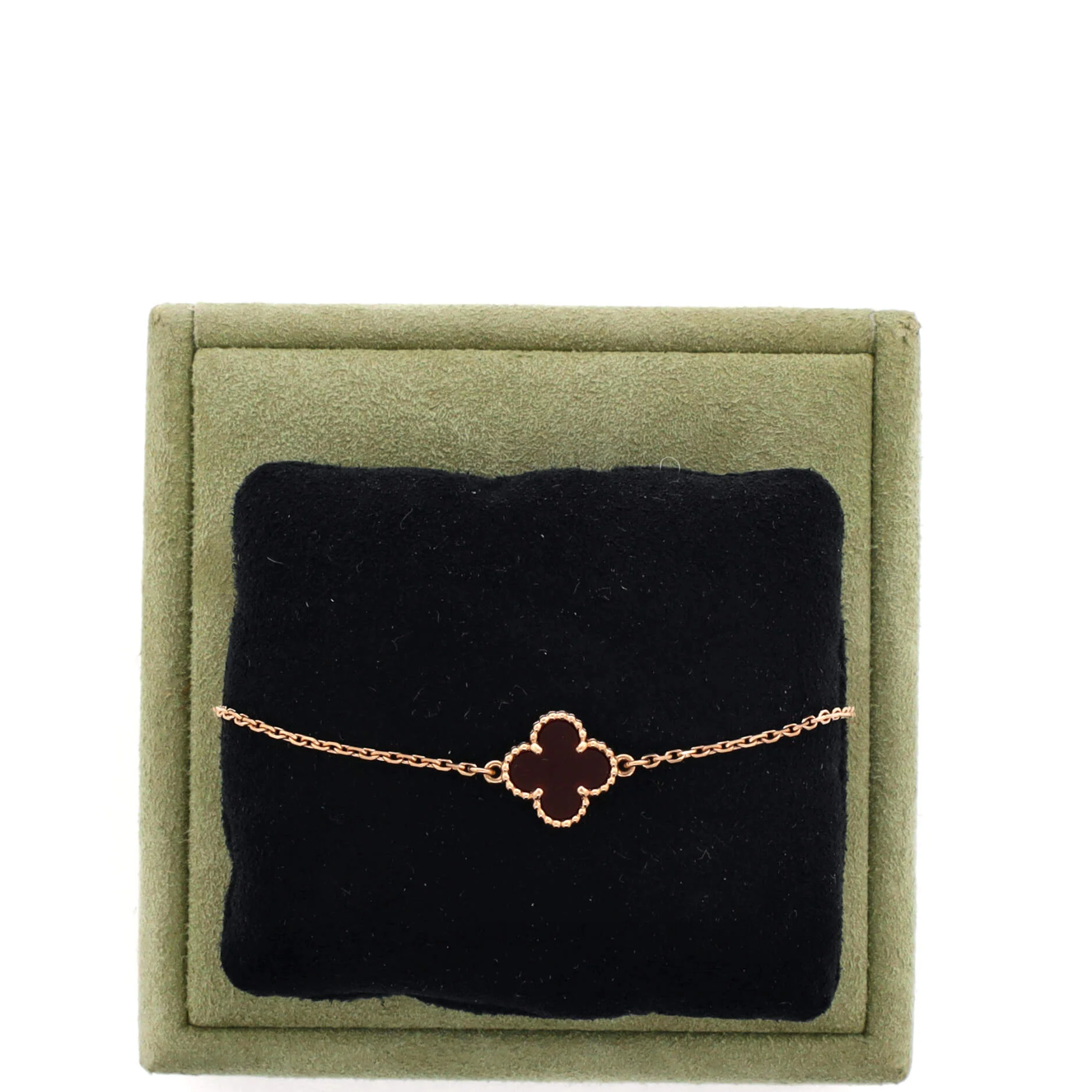 Sweet Alhambra Bracelet 18K Rose Gold and Carnelian - Image 2