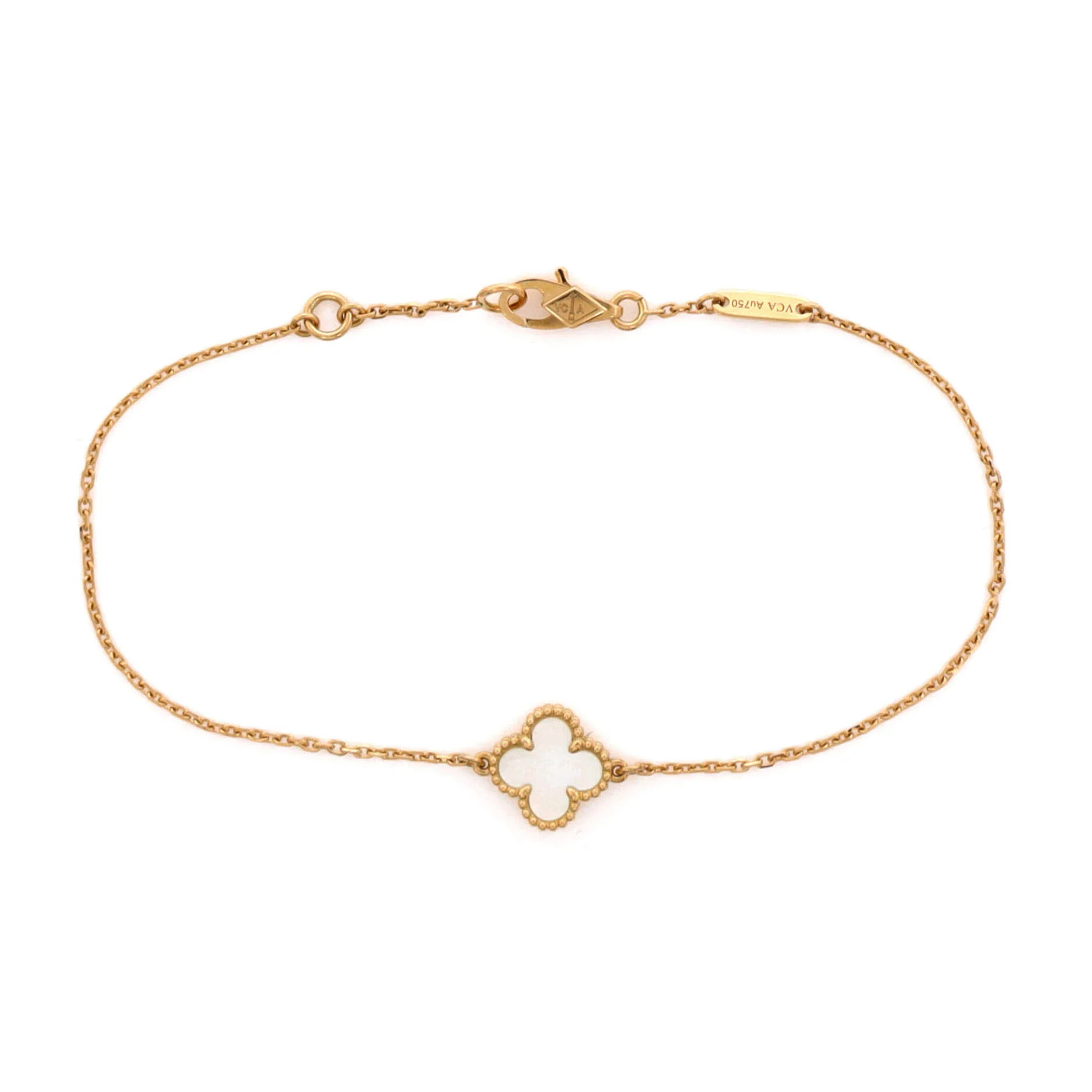 Sweet Alhambra Bracelet 18K Yellow Gold and Mother of Pearl