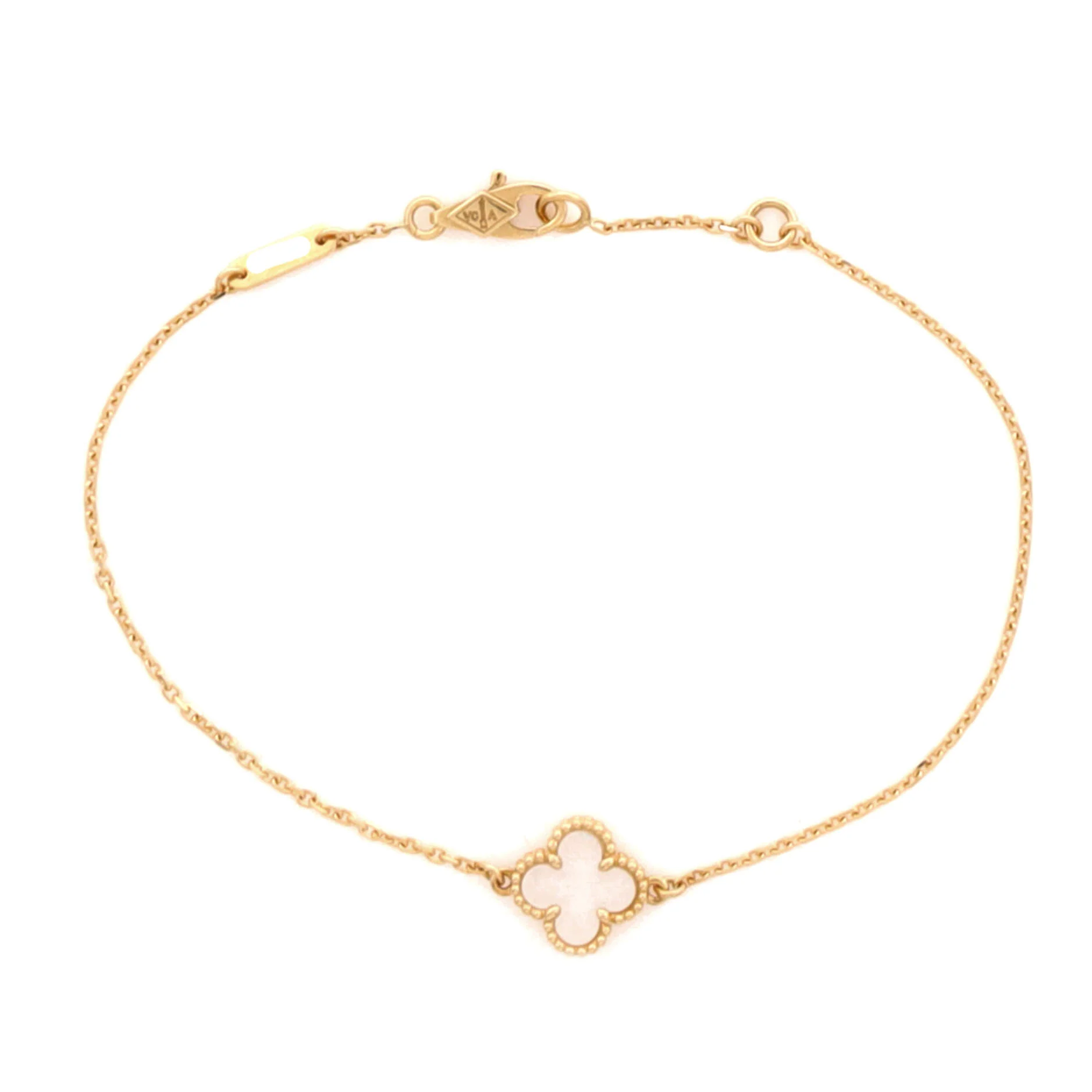Sweet Alhambra Bracelet 18K Yellow Gold and Mother of Pearl