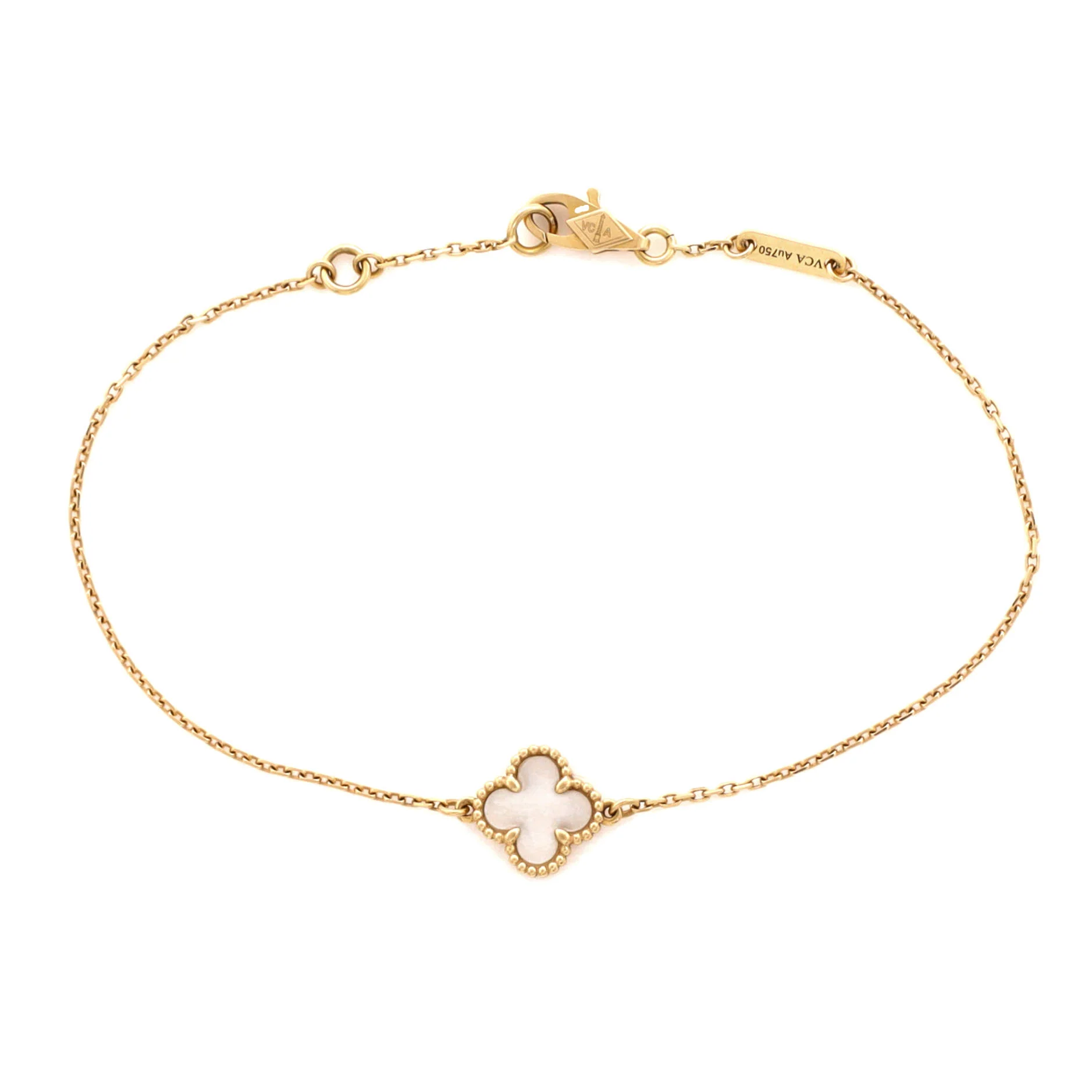 Sweet Alhambra Bracelet 18K Yellow Gold and Mother of Pearl