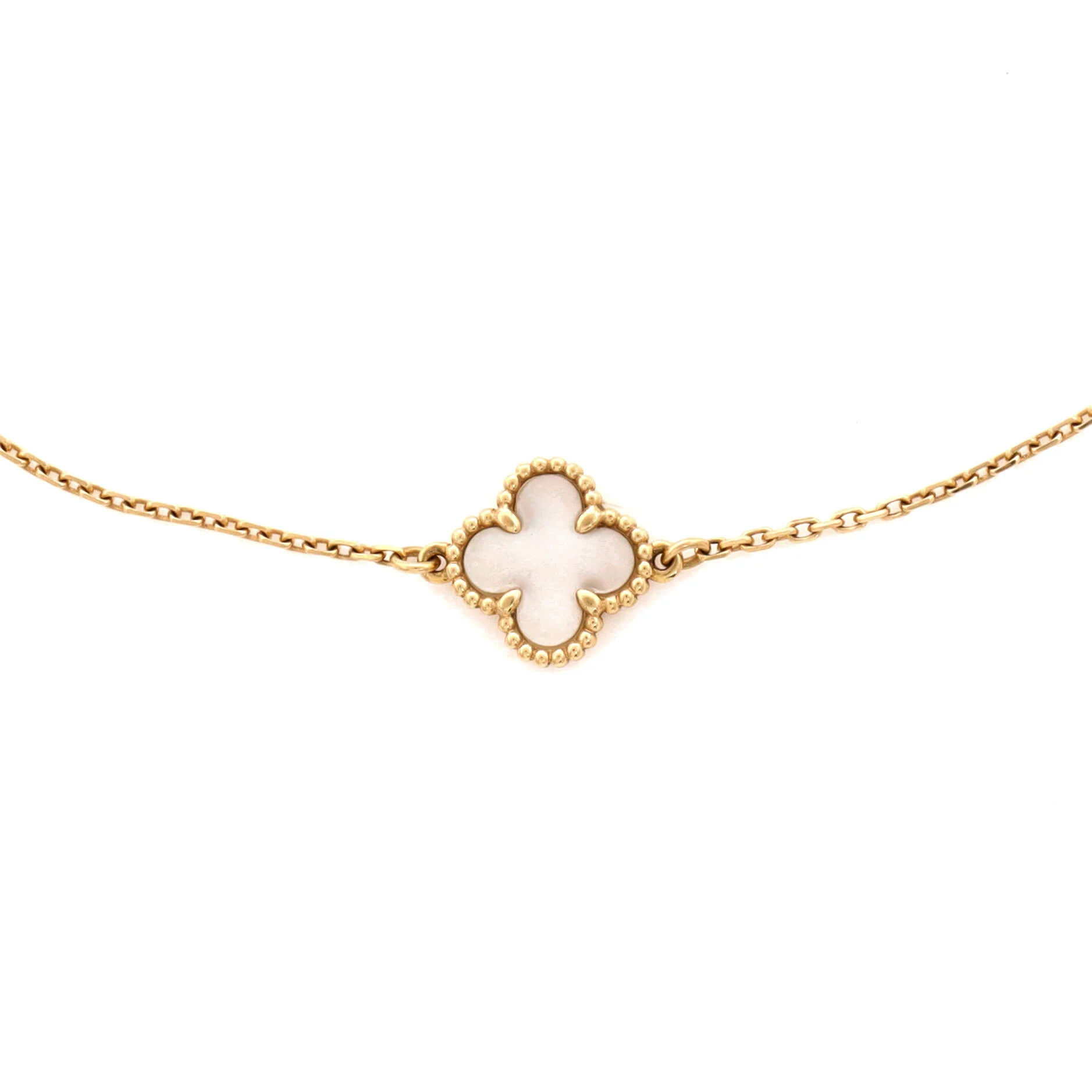 Sweet Alhambra Bracelet 18K Yellow Gold and Mother of Pearl - Image 3