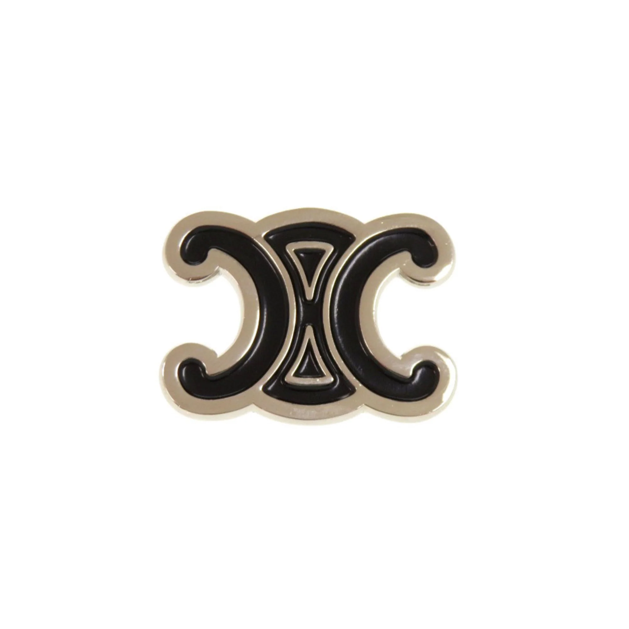 Triomphe Brooch Metal Black and Silver