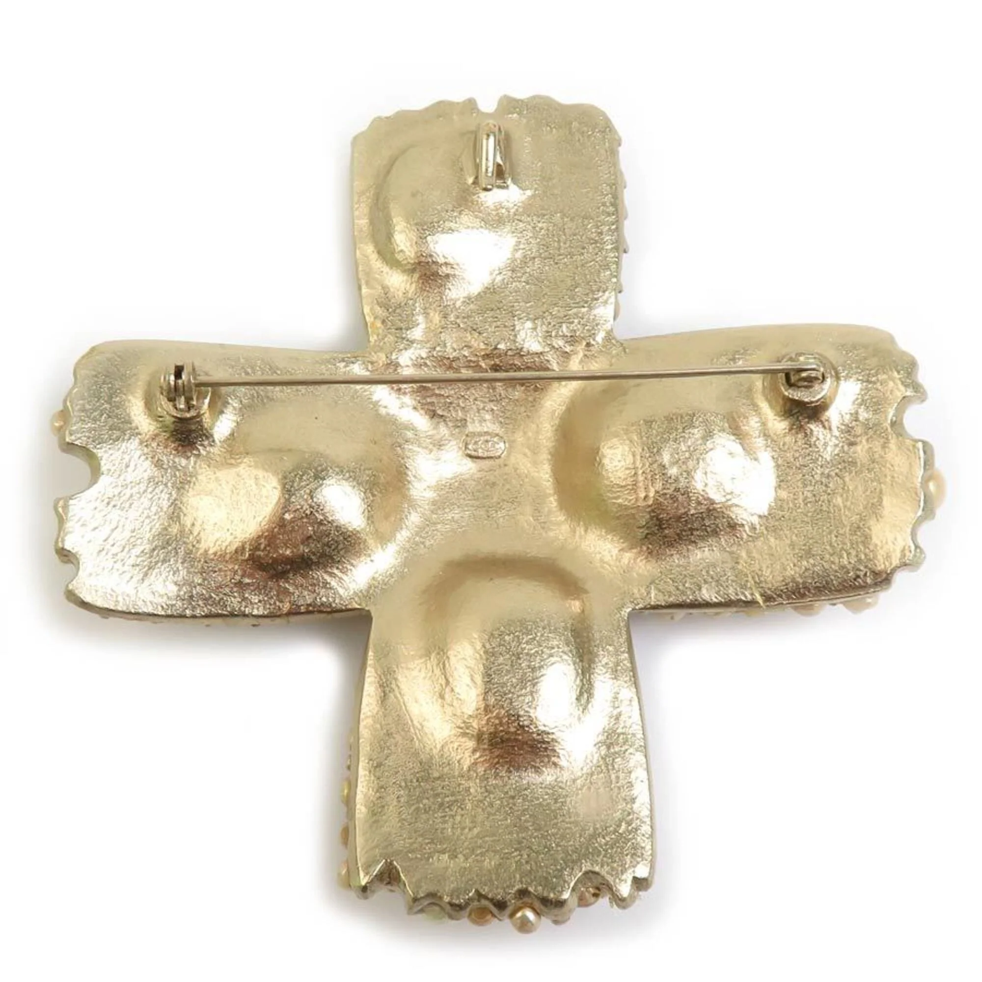 Brooch Gold Metal and Artificial Pearl - Image 7