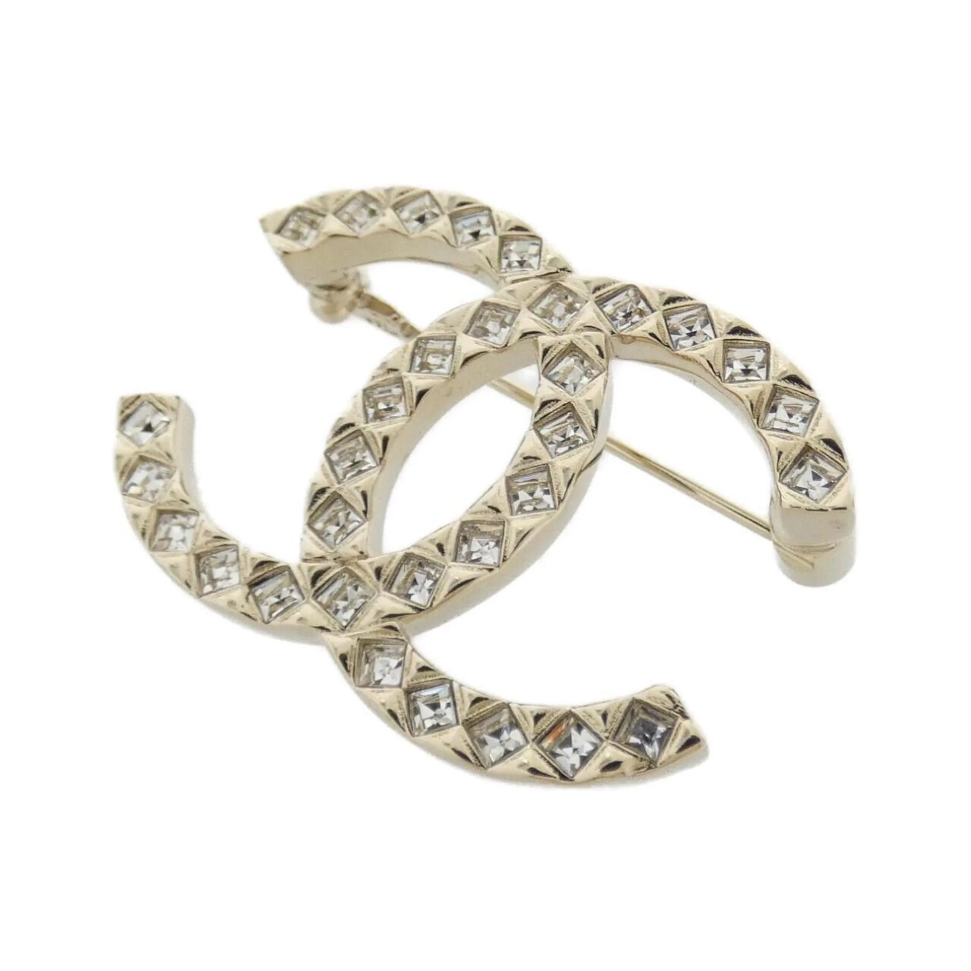 Brooch Metal Clear and Gold
