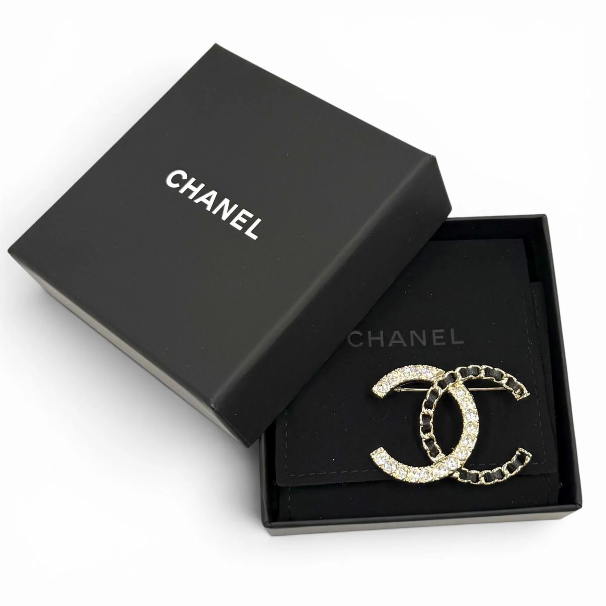 CC Logo Brooch Gold-Tone Metal - Image 2