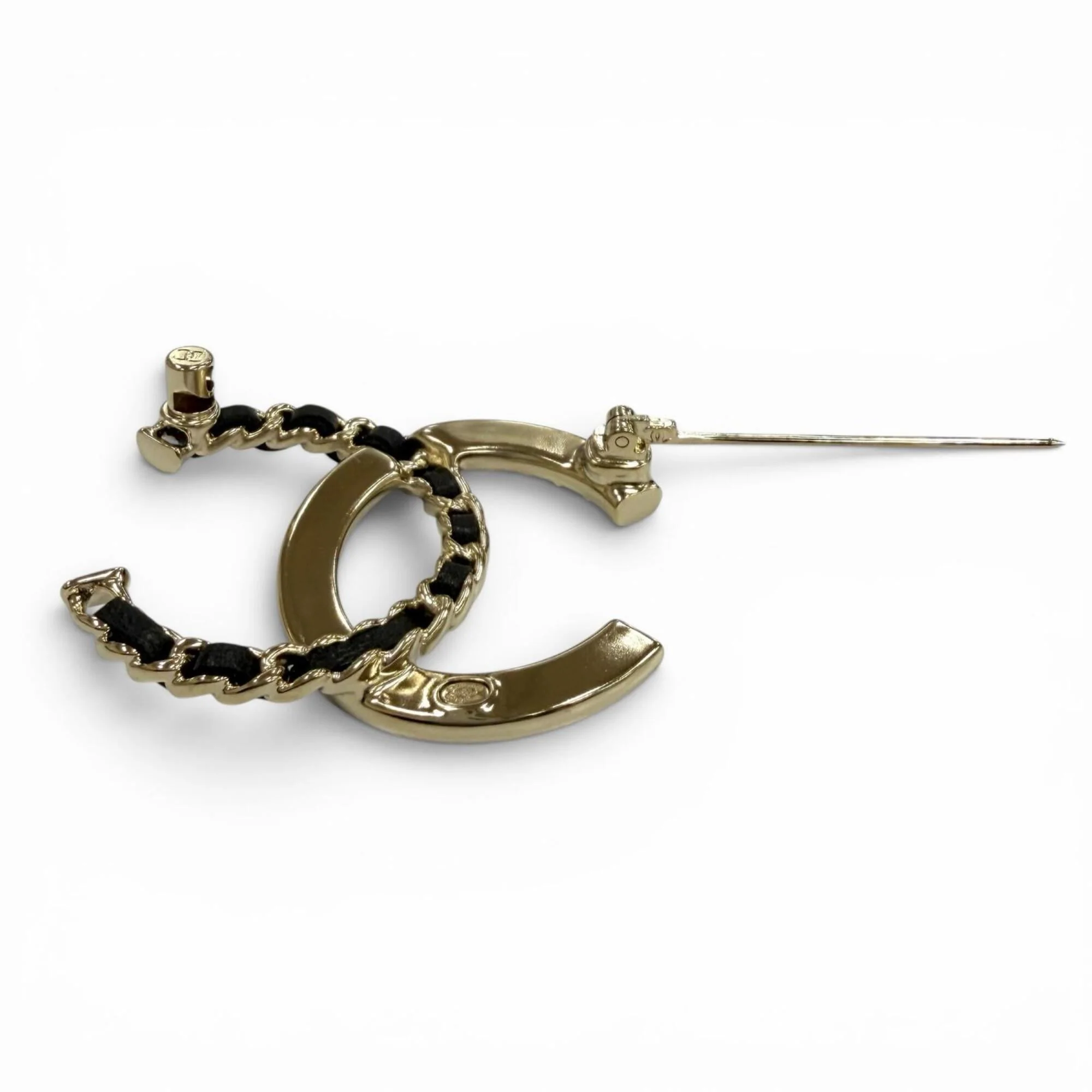 CC Logo Brooch Gold-Tone Metal - Image 5
