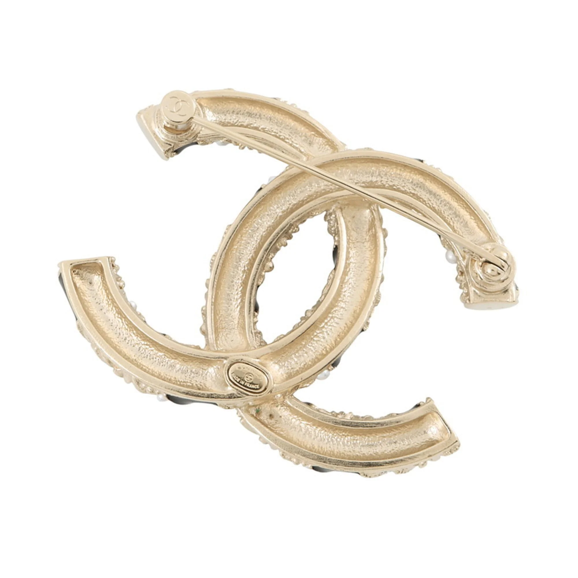 CC Logo Brooch Gold-Tone Metal - Image 3