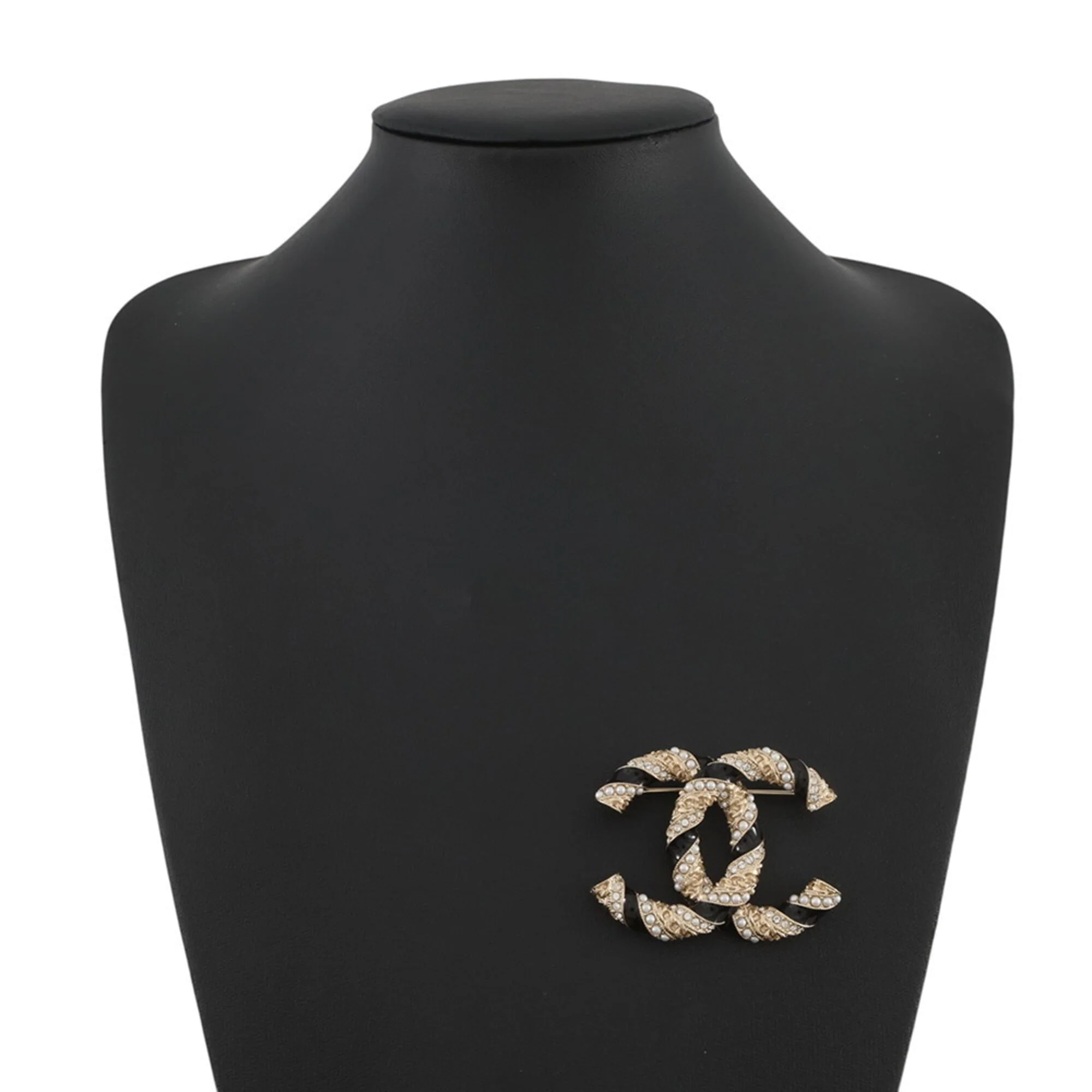 CC Logo Brooch Gold-Tone Metal - Image 4