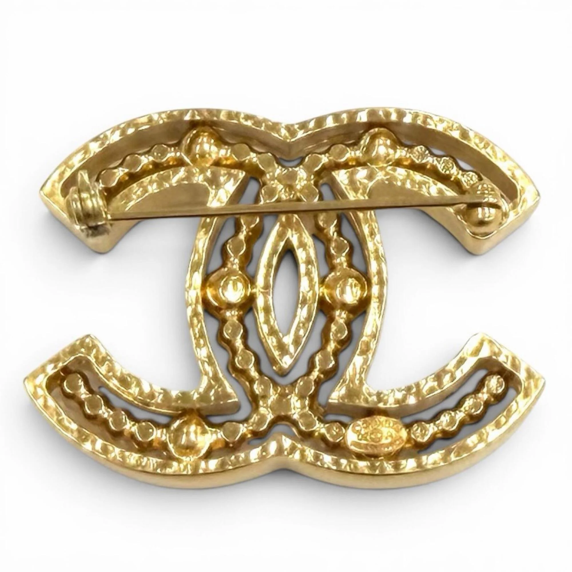 CC Logo Brooch Gold-Tone Metal - Image 2