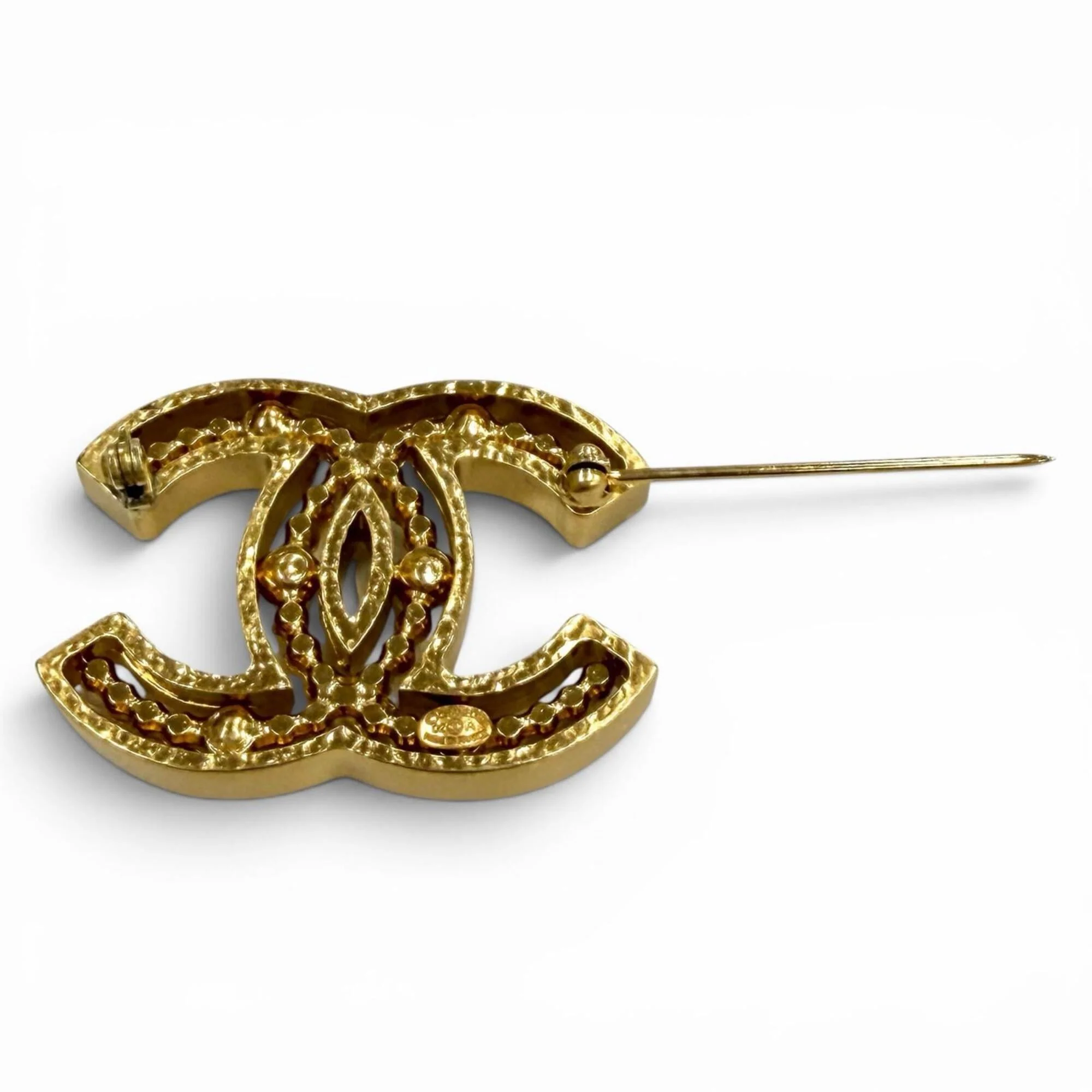 CC Logo Brooch Gold-Tone Metal - Image 4