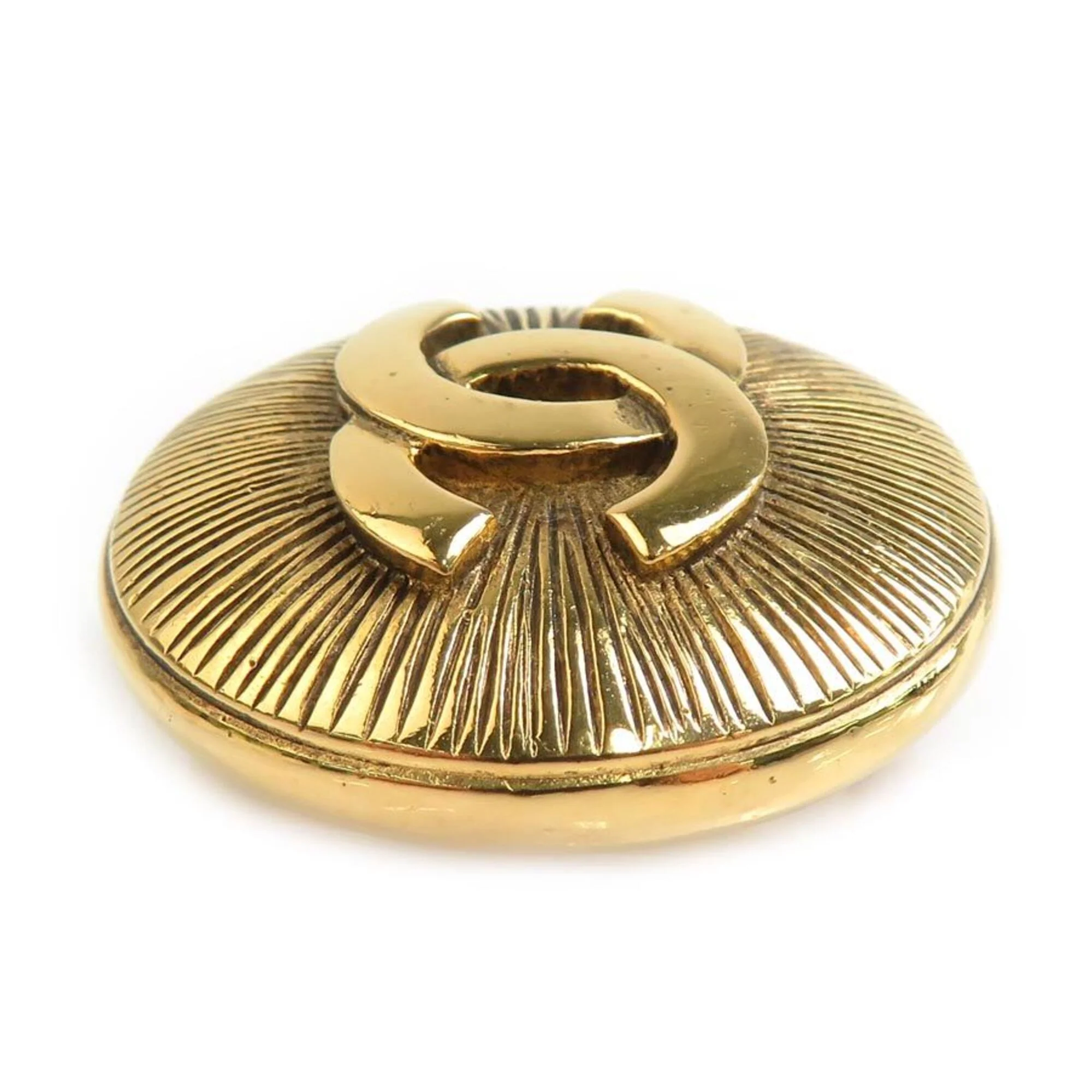 CC Logo Brooch Gold-Tone Metal - Image 3