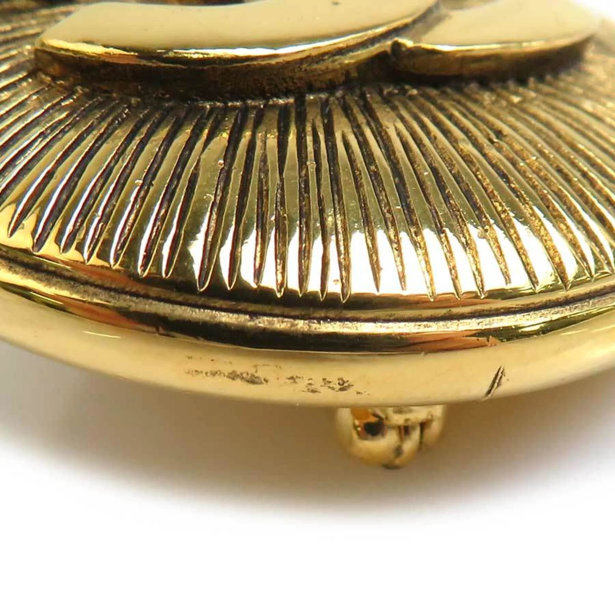 CC Logo Brooch Gold-Tone Metal - Image 4