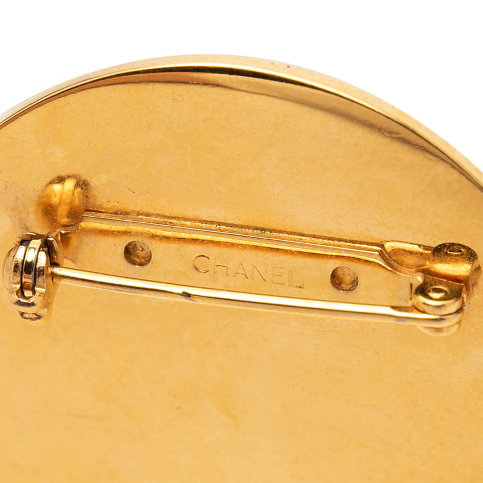 CC Logo Brooch Gold-Tone Metal - Image 3