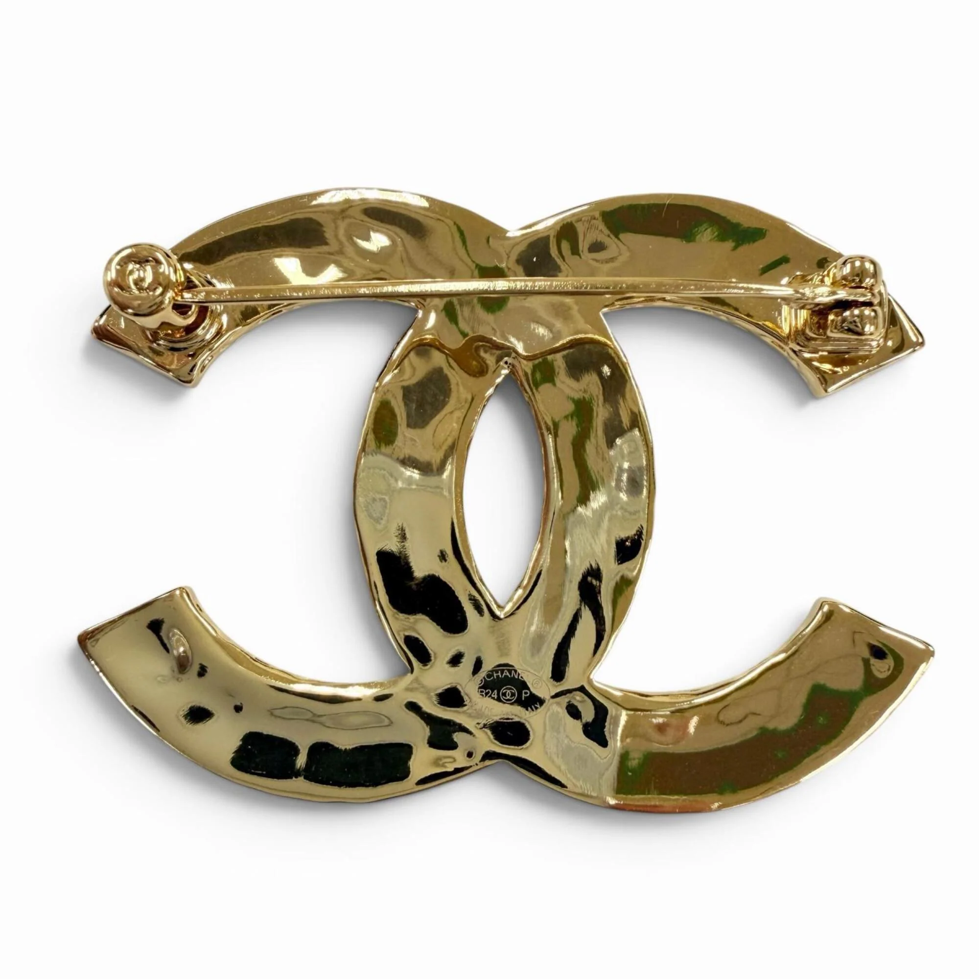 CC Logo Brooch Gold-Tone Metal - Image 3