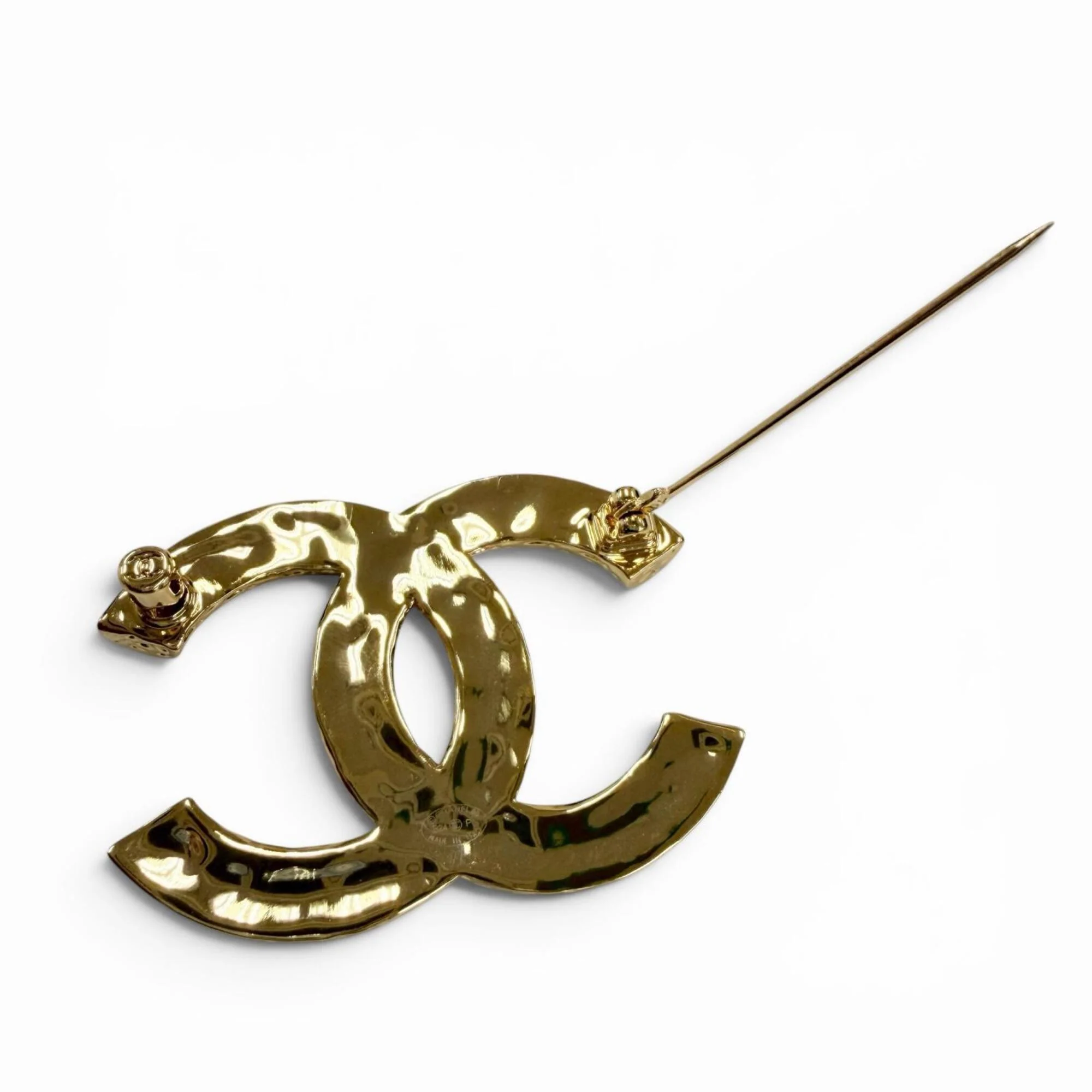 CC Logo Brooch Gold-Tone Metal - Image 4
