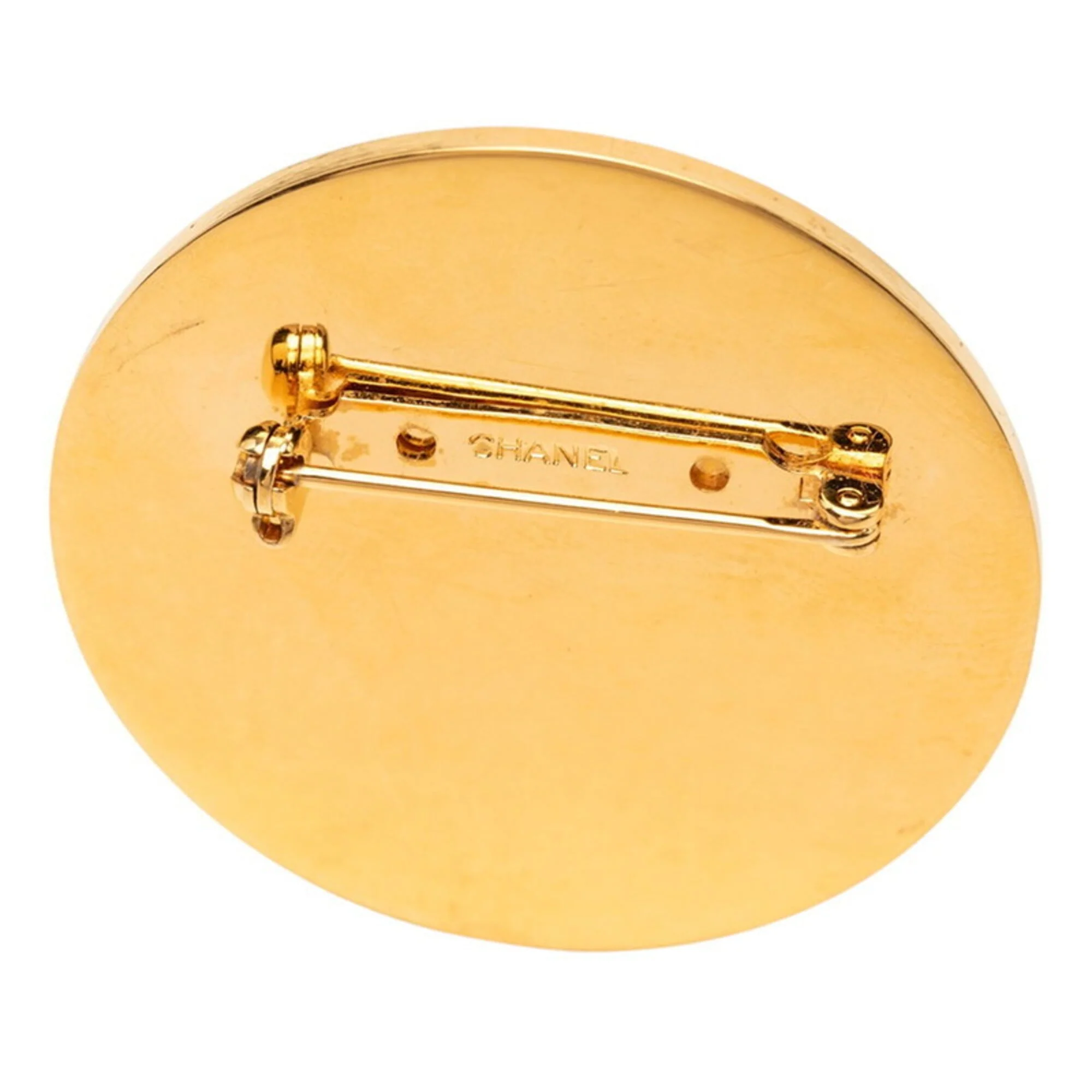 CC Logo Brooch Gold-Tone Metal - Image 3