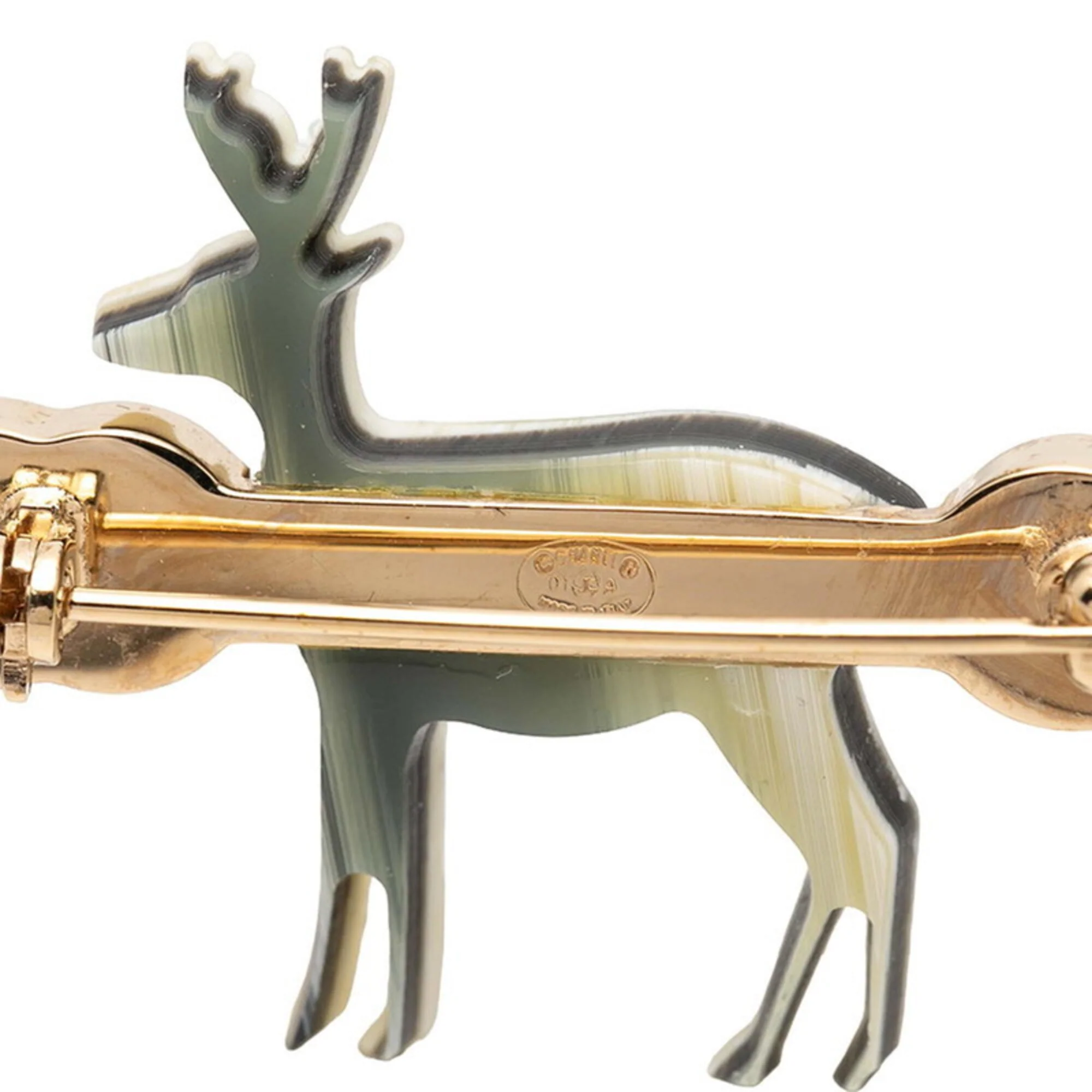 CC Logo Brooch Gold-Tone Metal - Image 3