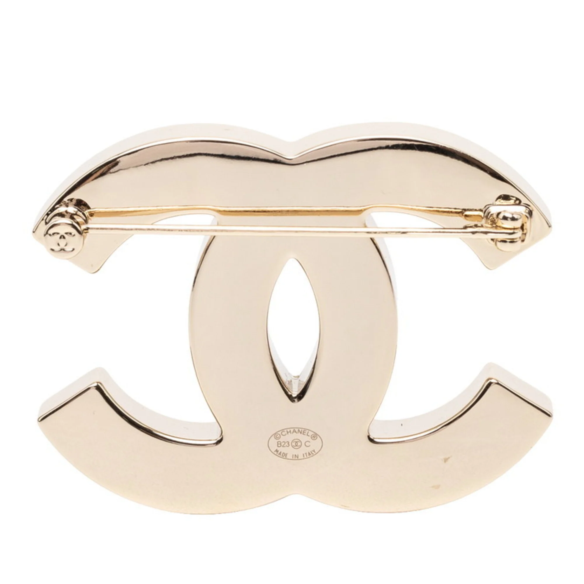CC Logo Brooch Gold-Tone Metal - Image 2