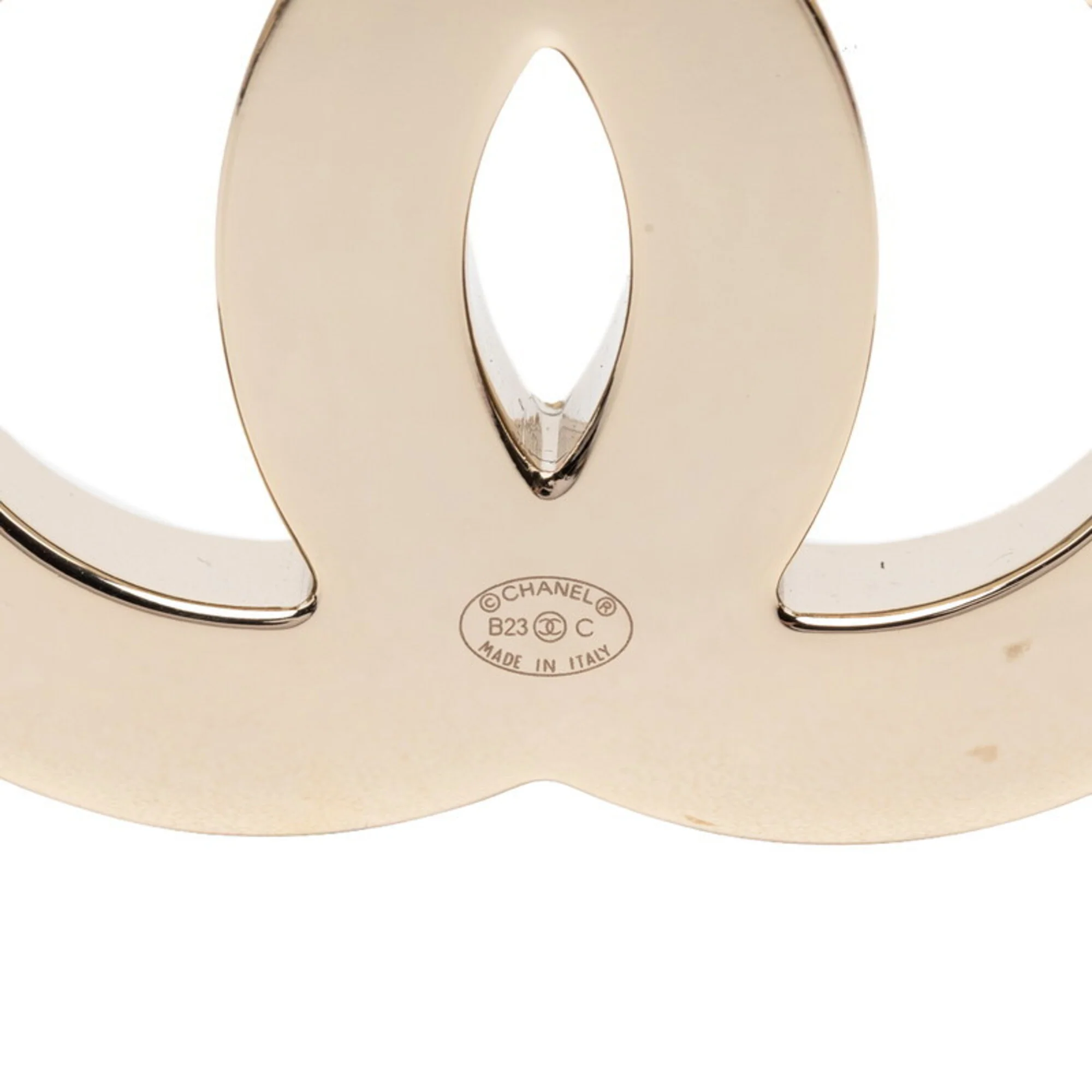 CC Logo Brooch Gold-Tone Metal - Image 3