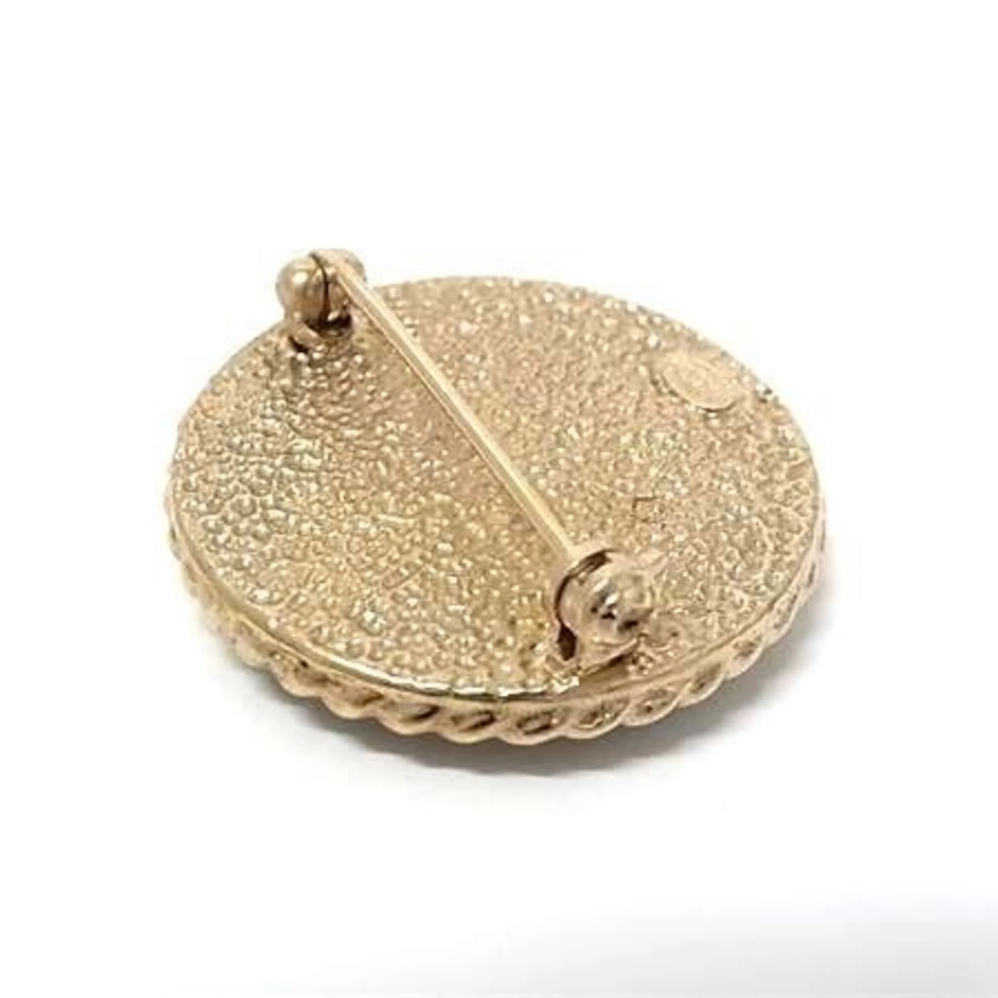 CC Logo Brooch Gold-Tone Metal - Image 2