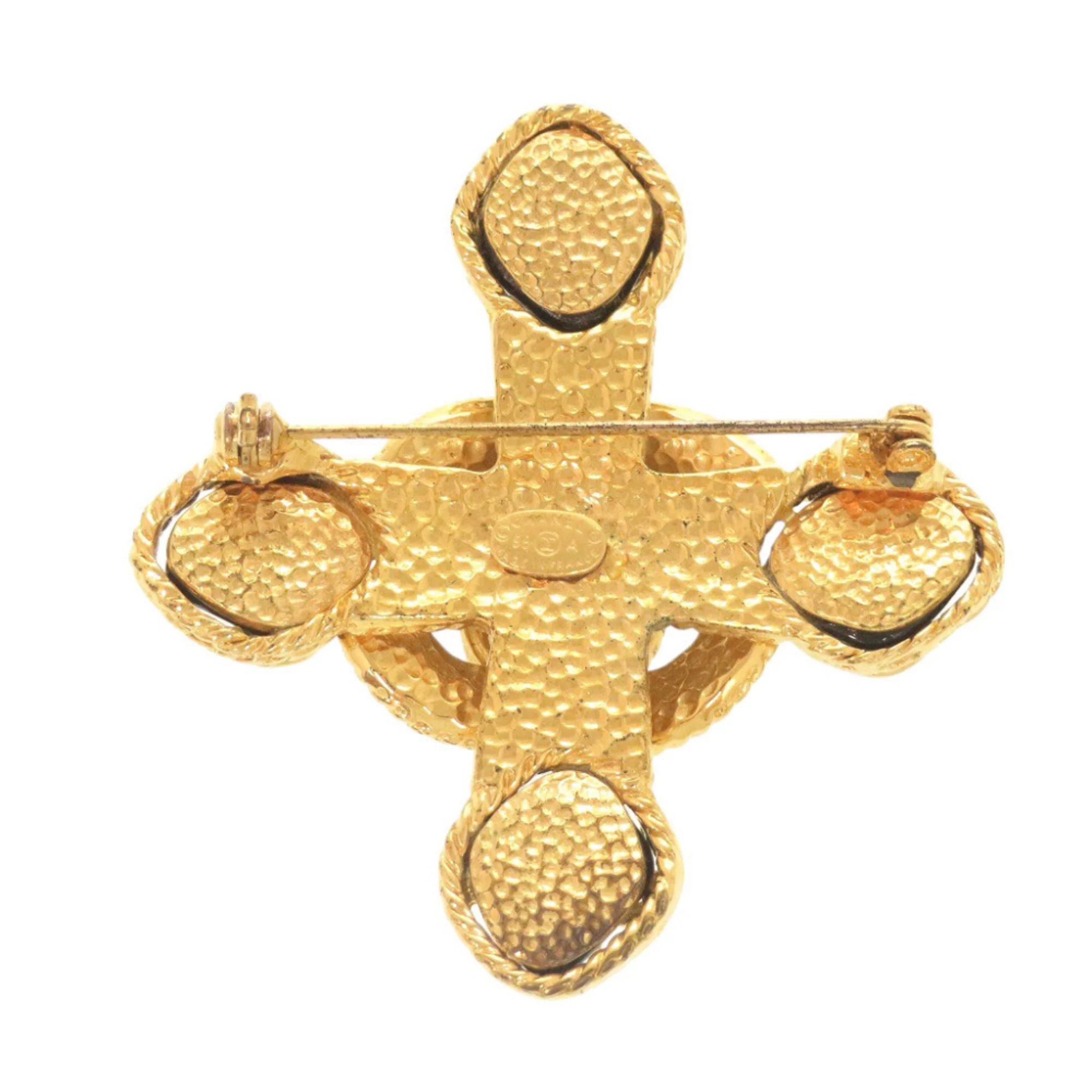 CC Logo Brooch Gold-Tone Metal - Image 2