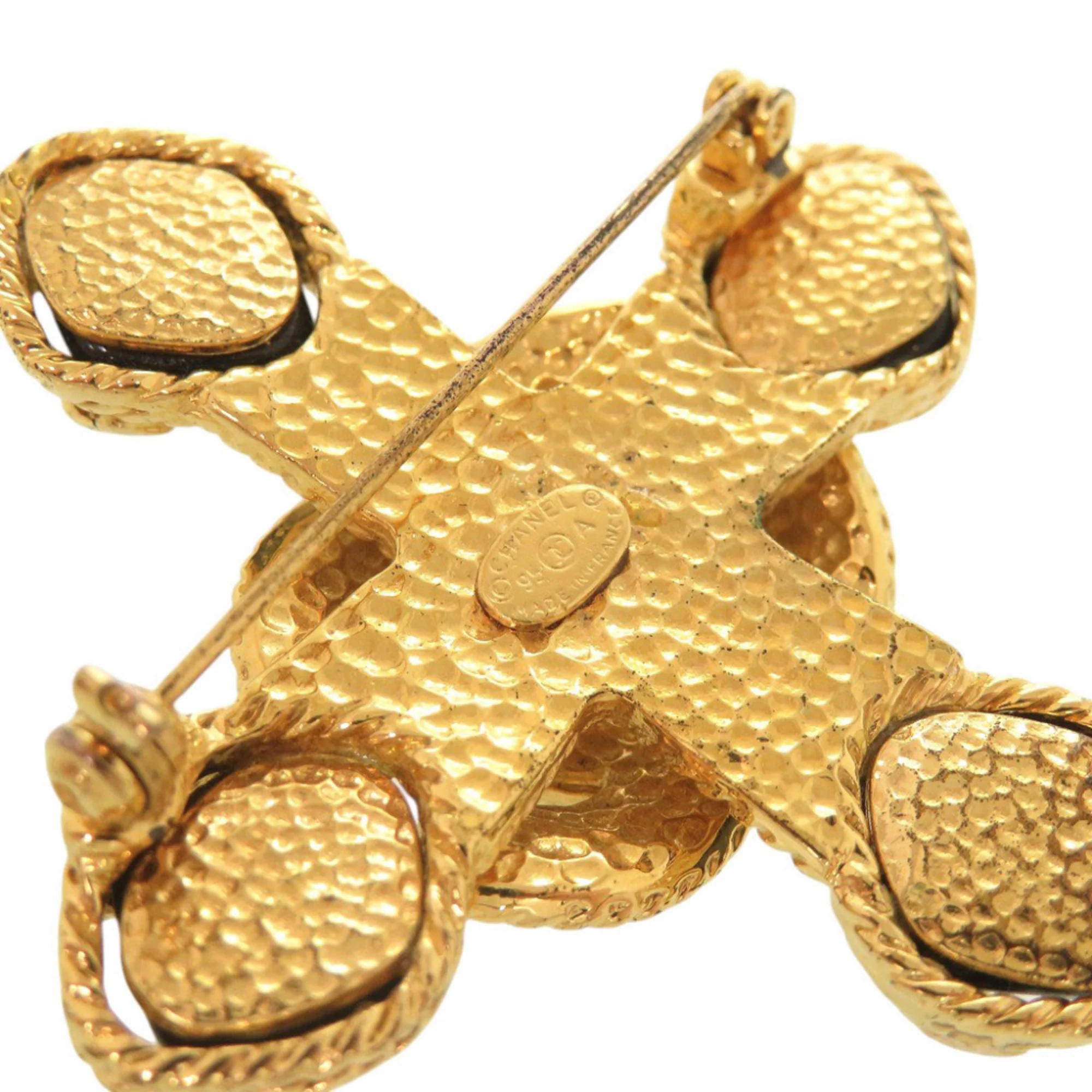 CC Logo Brooch Gold-Tone Metal - Image 3