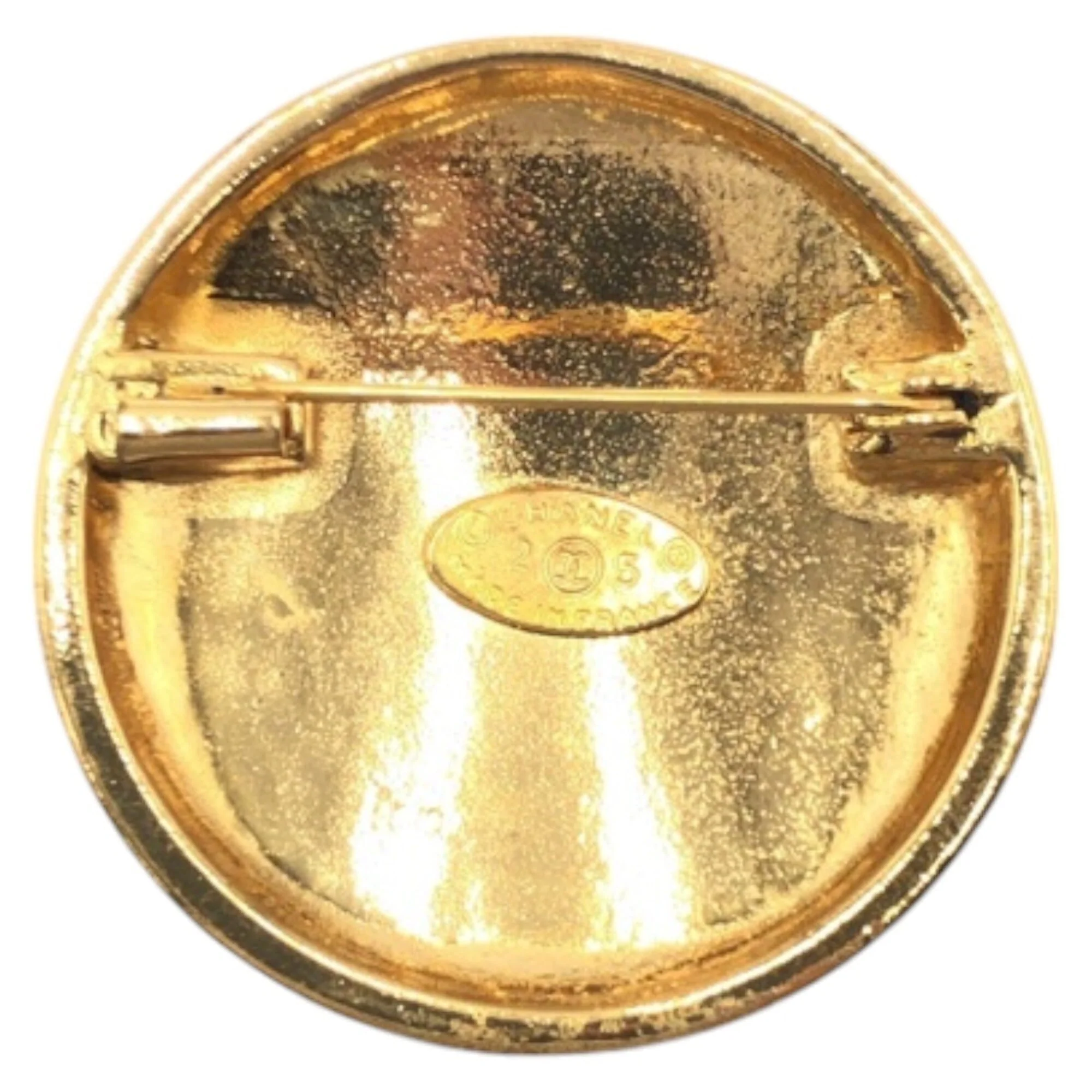 CC Logo Brooch Gold-Tone Metal - Image 2