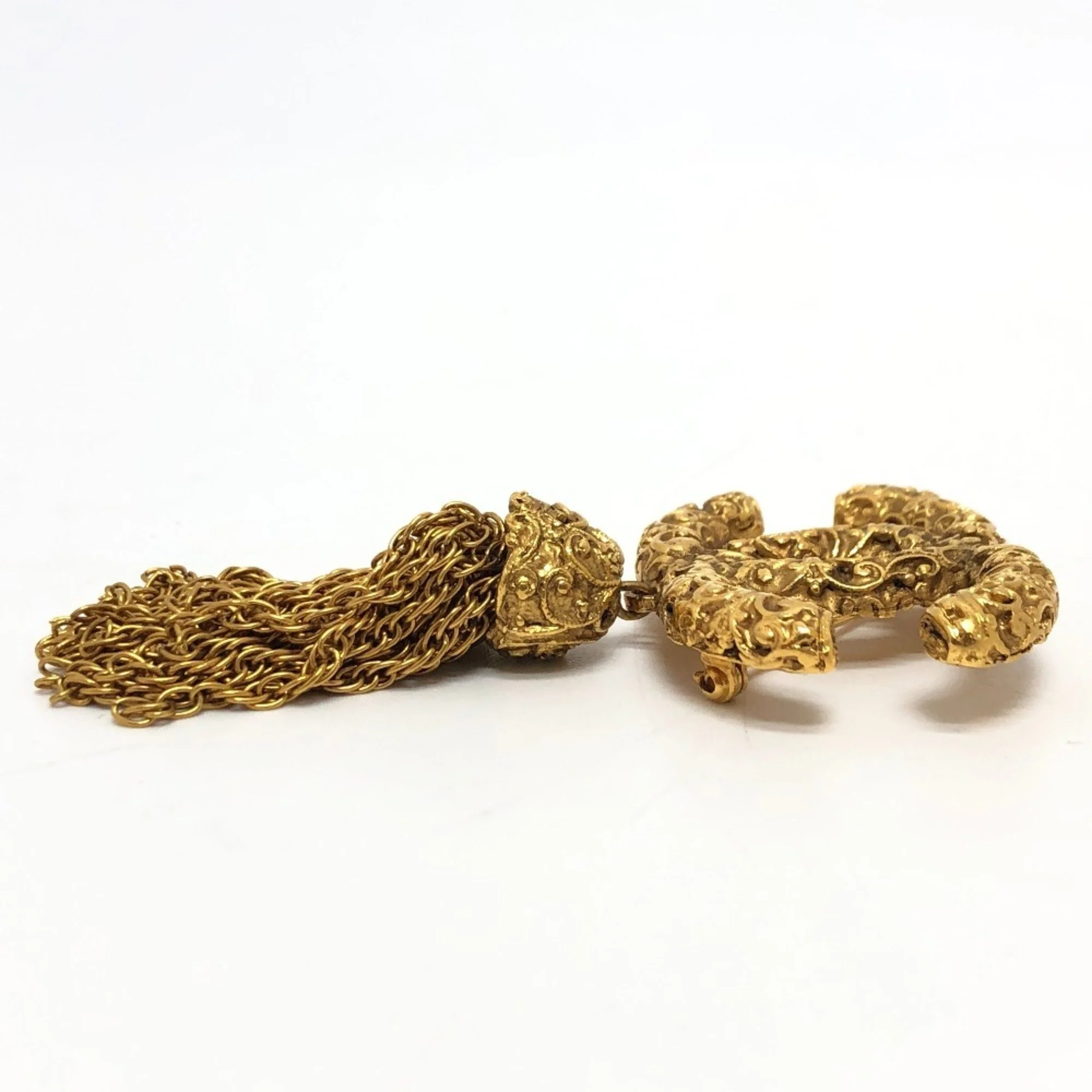 CC Logo Brooch Gold-Tone Metal - Image 2
