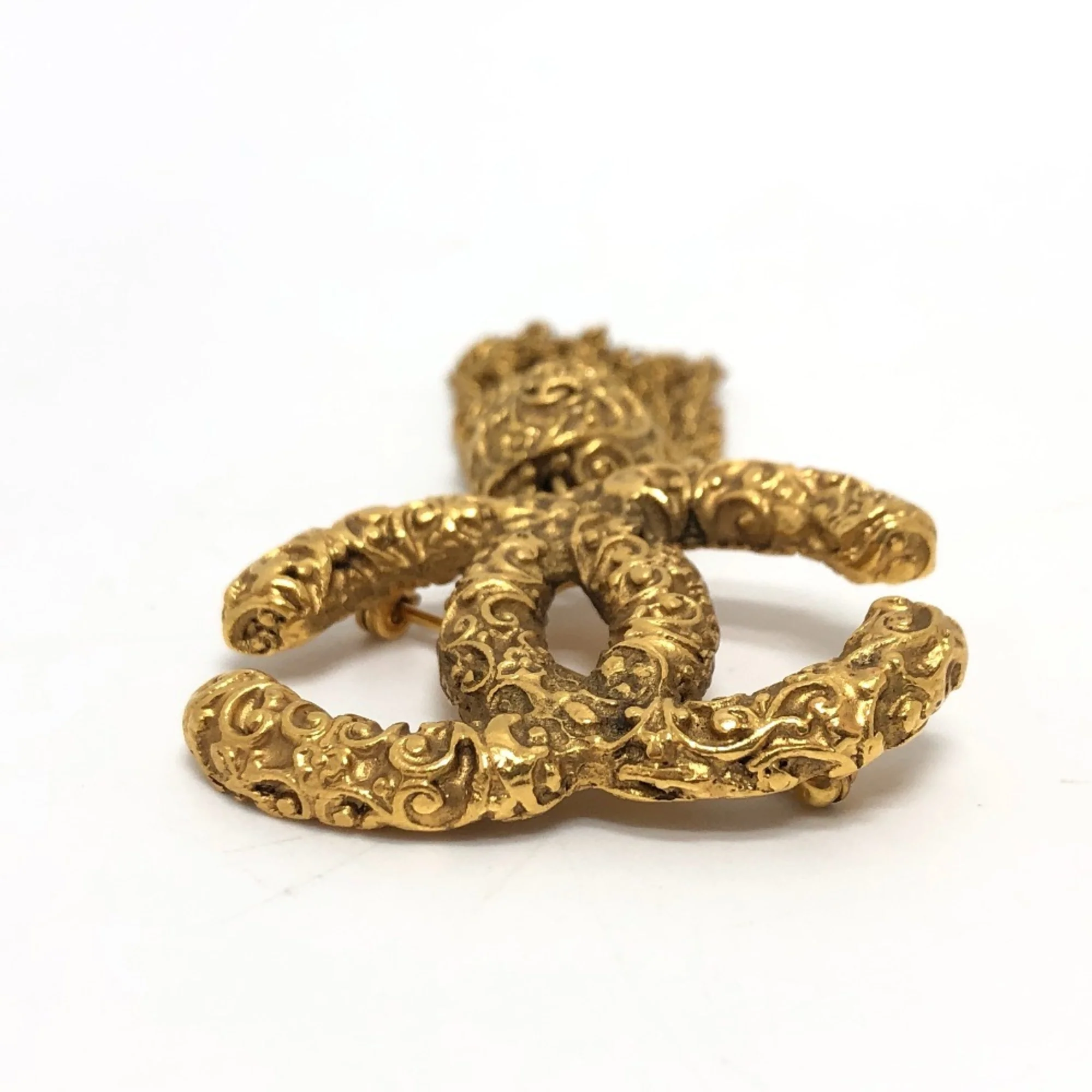 CC Logo Brooch Gold-Tone Metal - Image 3