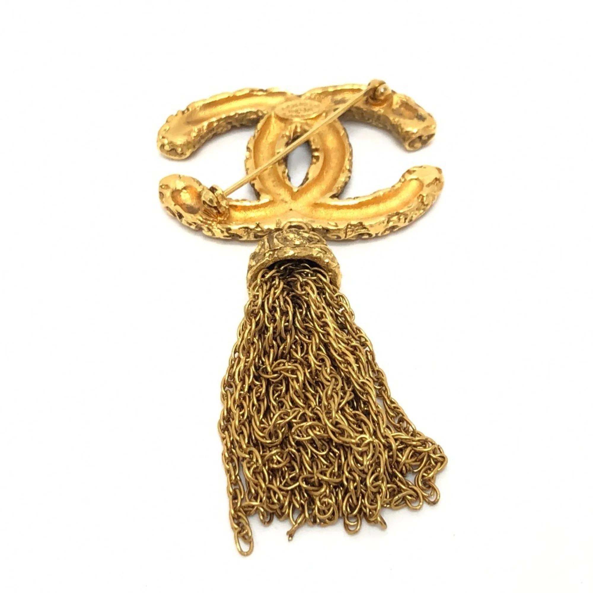 CC Logo Brooch Gold-Tone Metal - Image 4