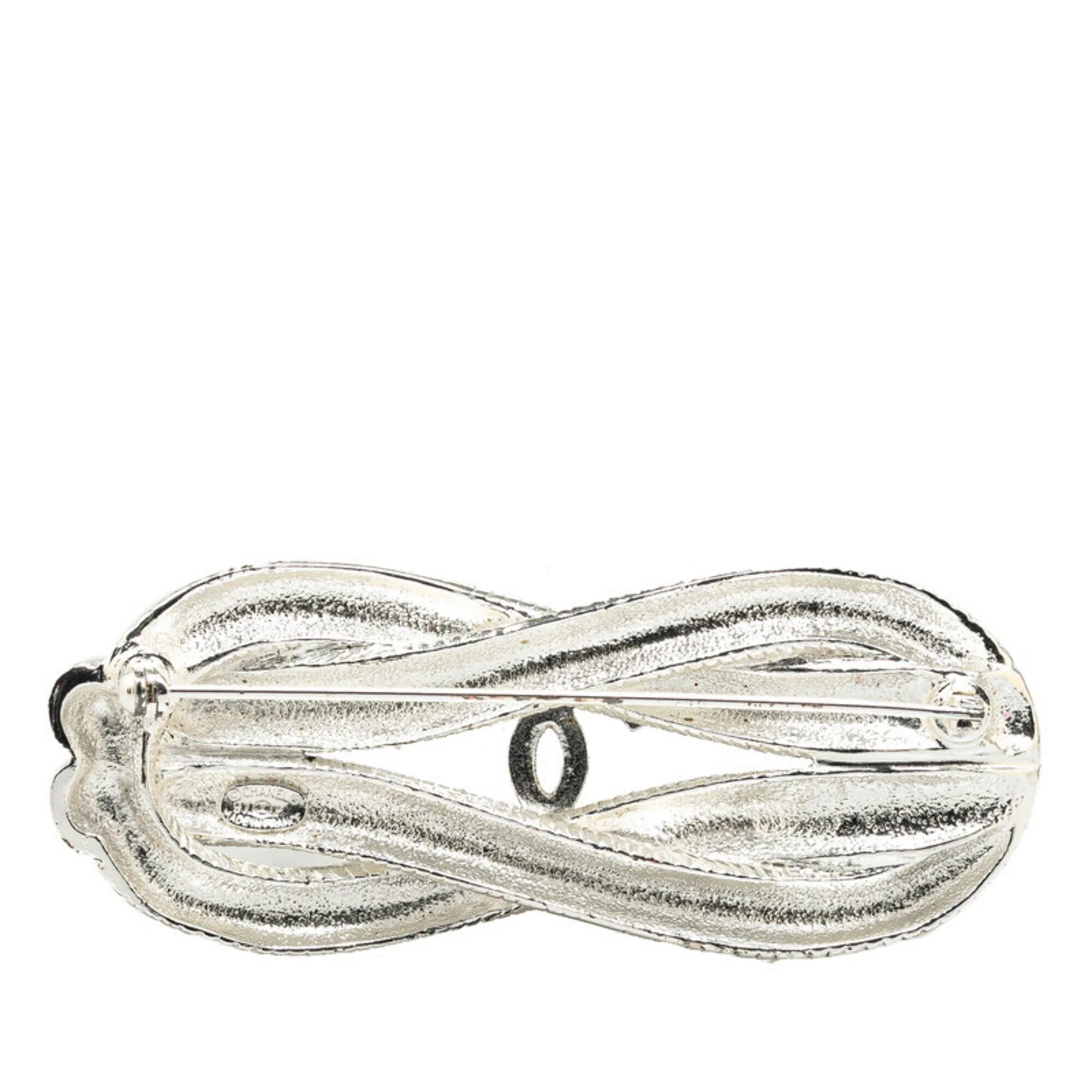 CC Logo Brooch Silver-Tone Metal - Image 2