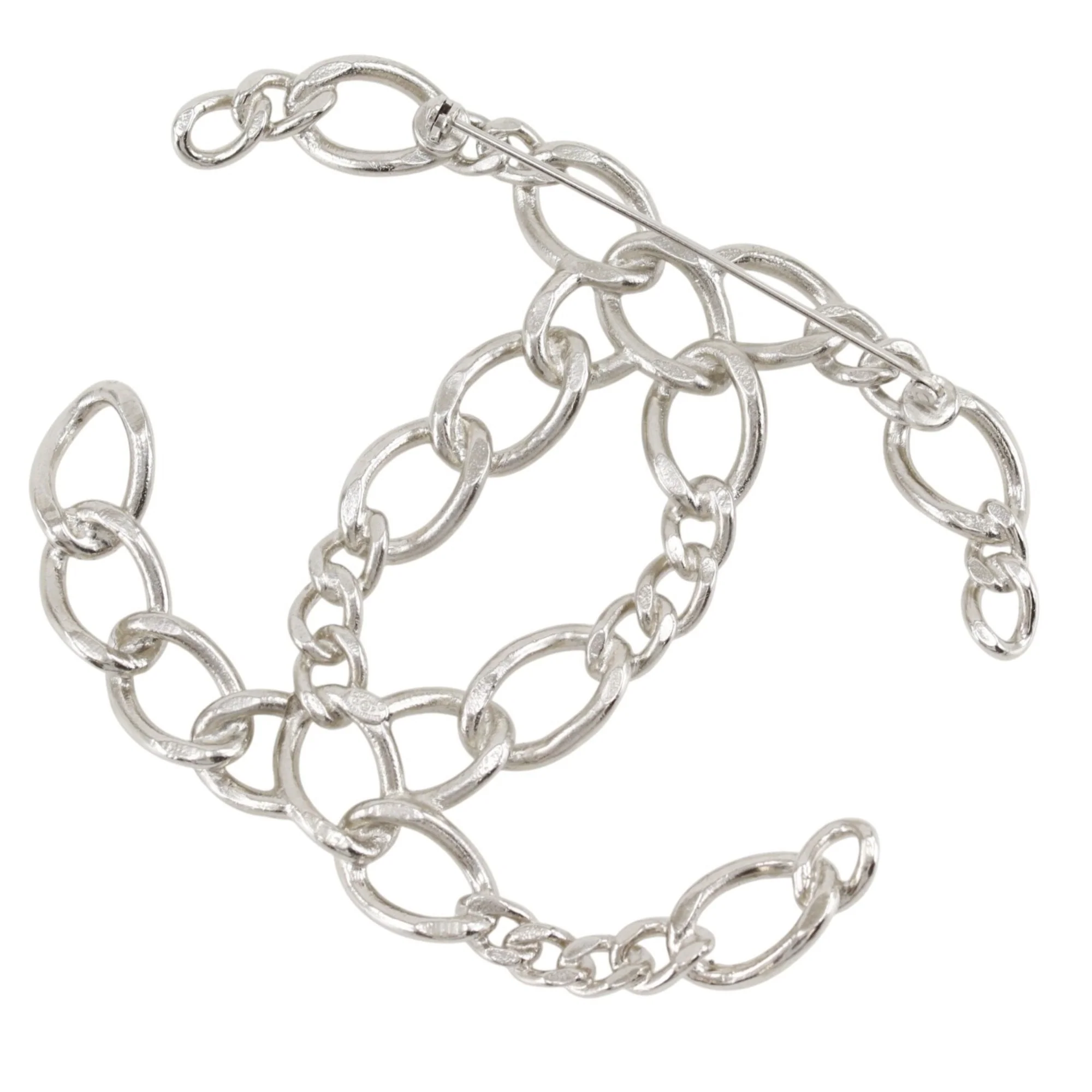 CC Logo Brooch Silver-Tone Metal - Image 2