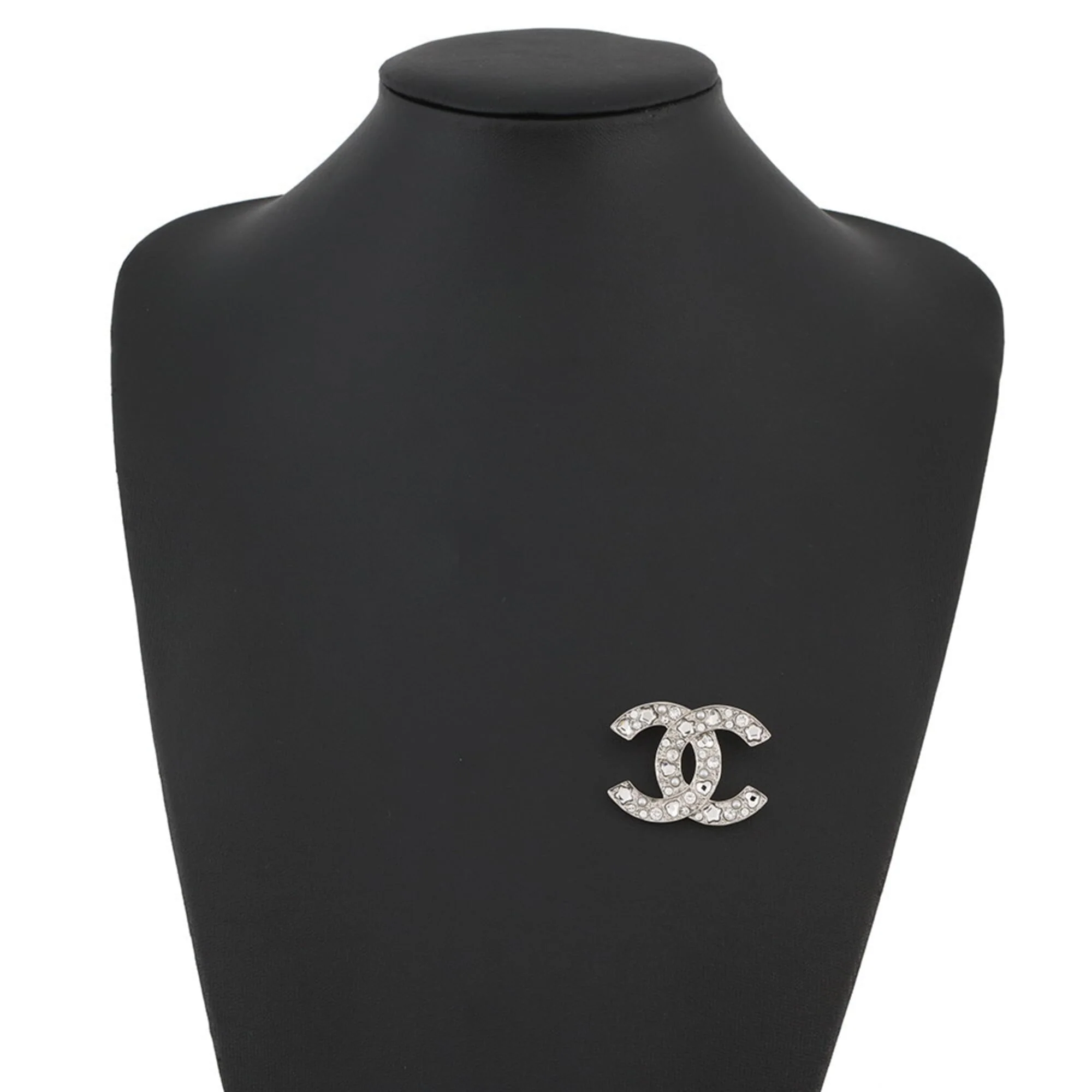 CC Logo Brooch Silver-Tone Metal - Image 4